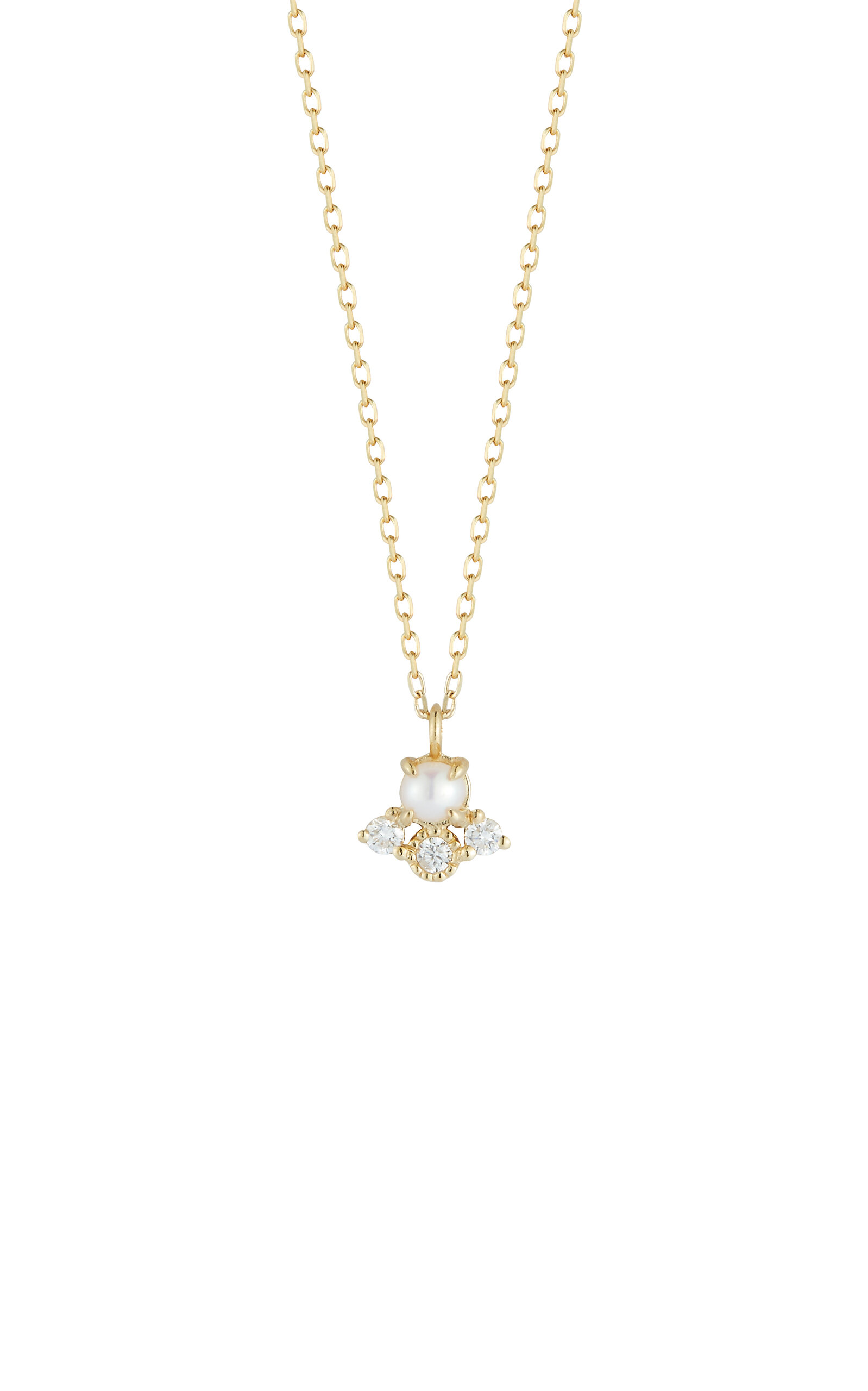 Mateo The Little Things 14k Yellow Gold Pearl; Diamond Necklace