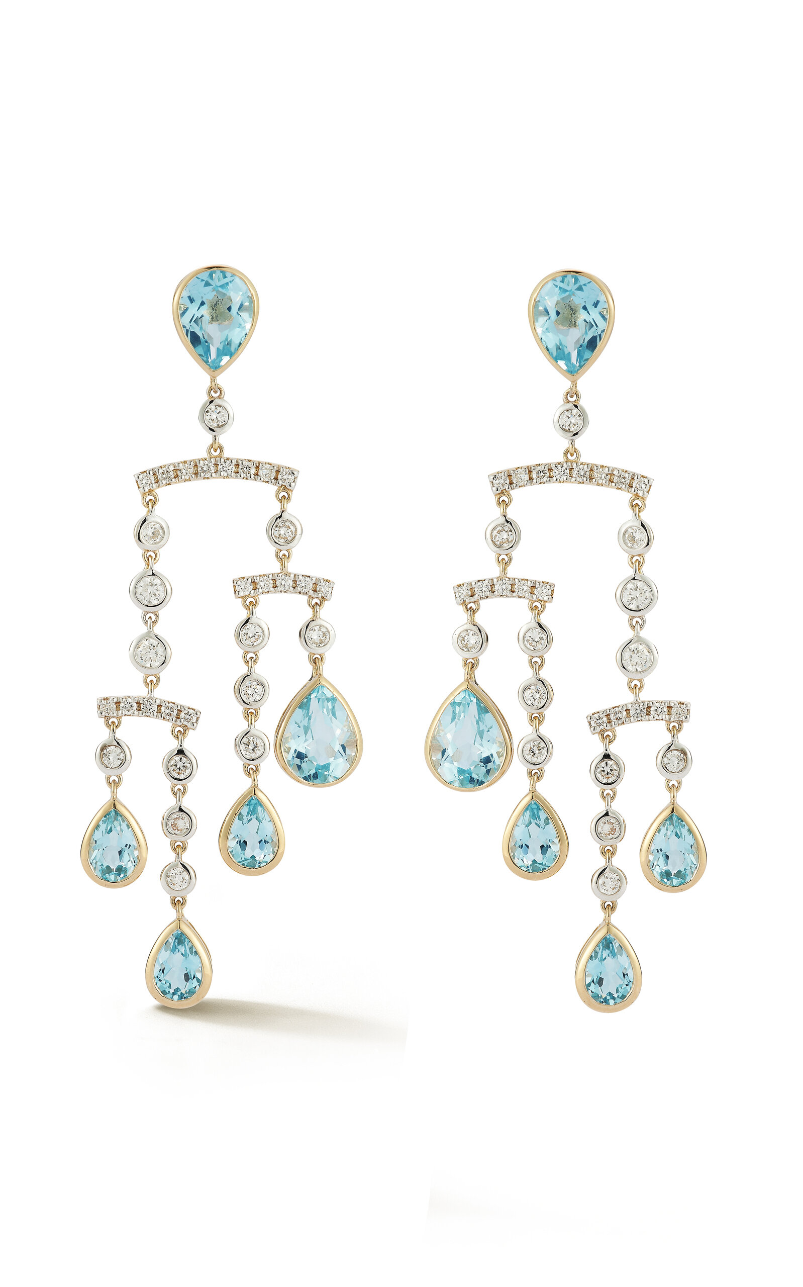 Mateo Mobile 14k Yellow Gold Topaz; Diamond Earrings