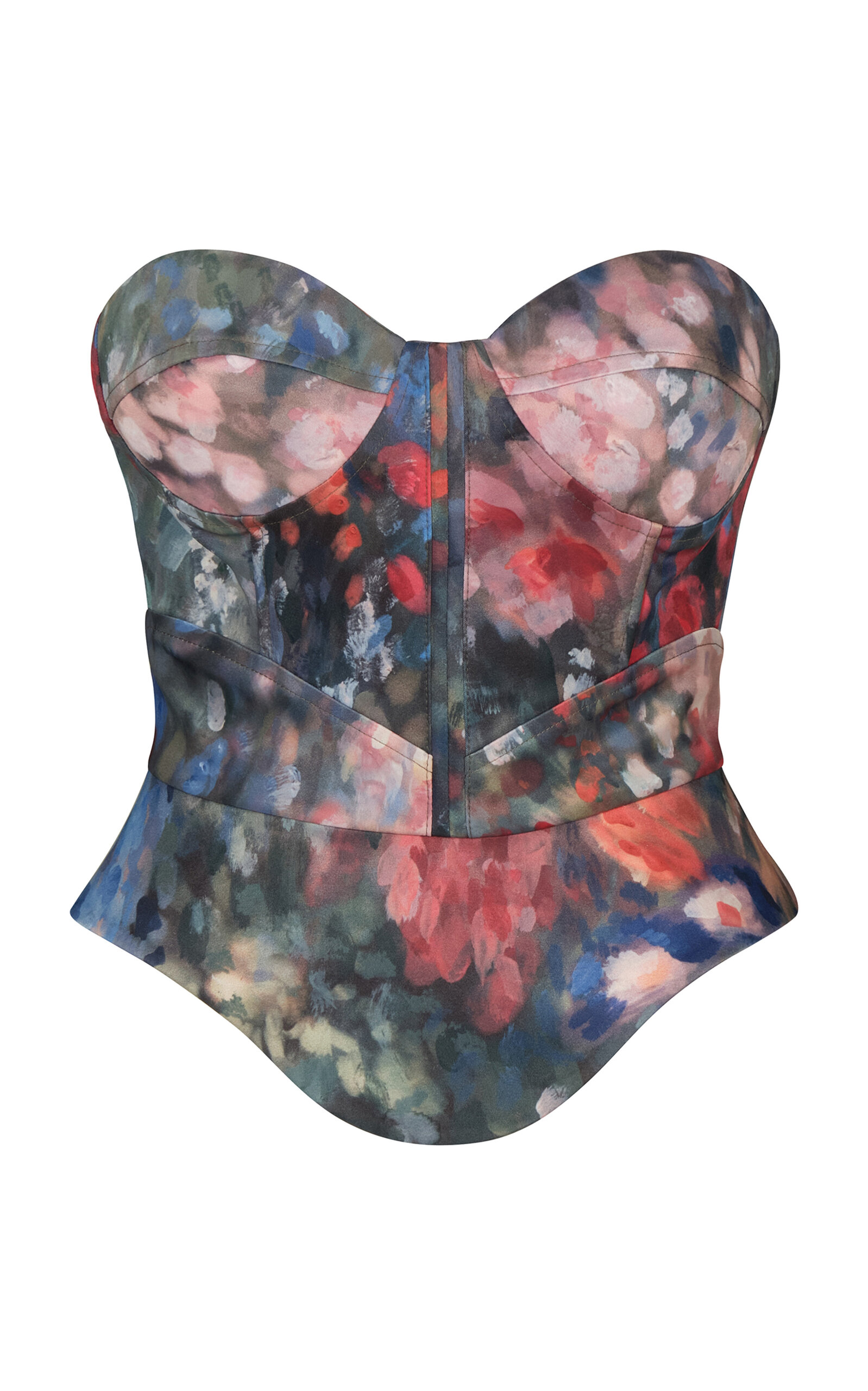 MARIA ELENA VILLAMIL CONTORNO PRINTED BUSTIER TOP