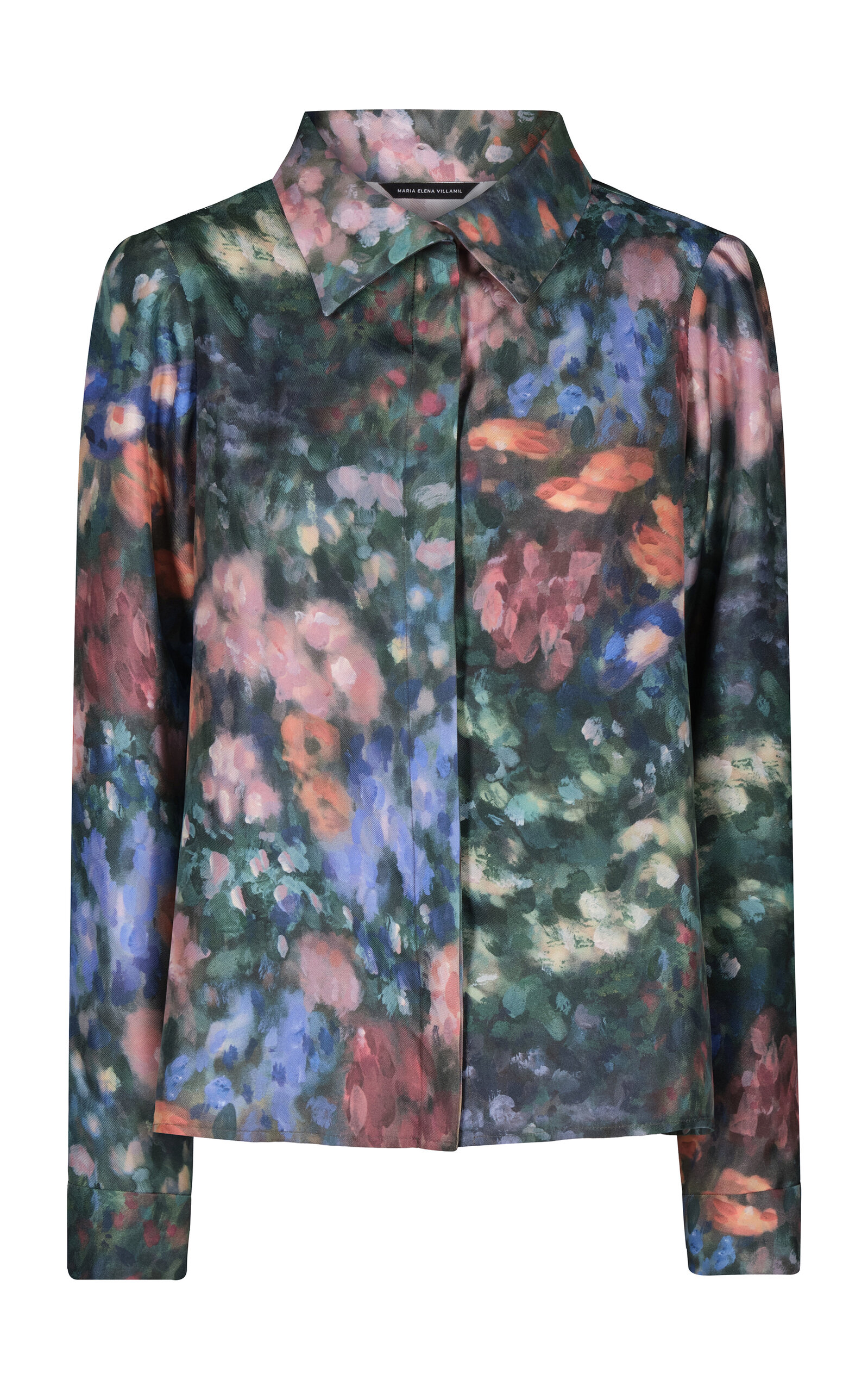 MARIA ELENA VILLAMIL OLIVIA PRINTED SILK TWILL SHIRT
