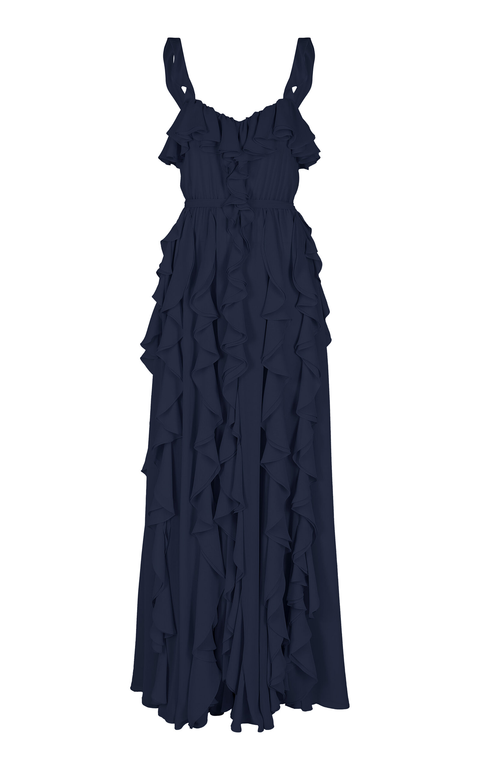 MARIA ELENA VILLAMIL GERBERA RUFFLED MAXI DRESS