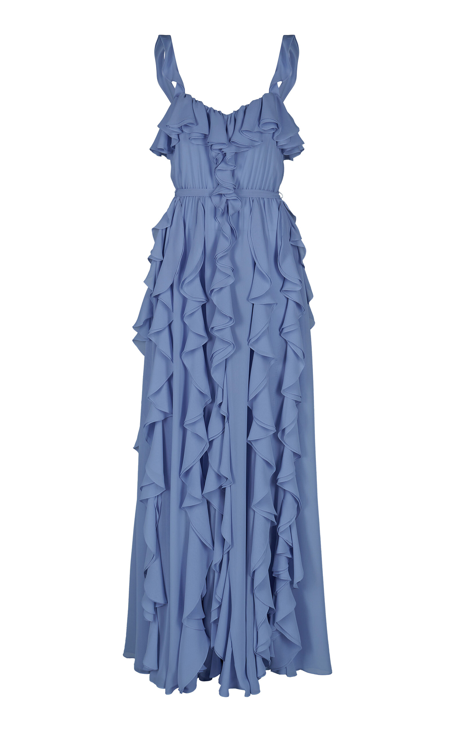 MARIA ELENA VILLAMIL GERBERA RUFFLED MAXI DRESS