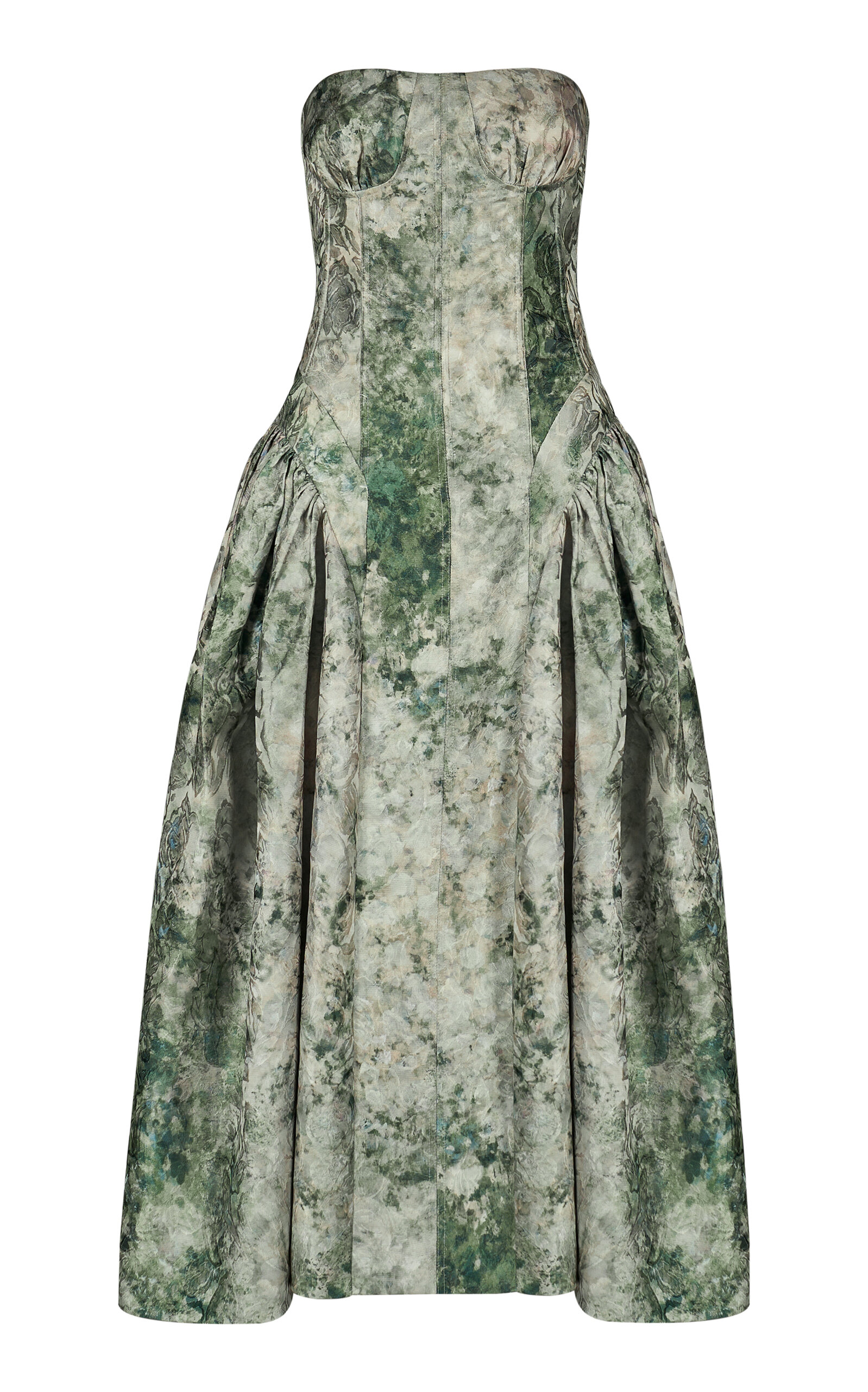 Begonia Bustier Brocade Midi Dress