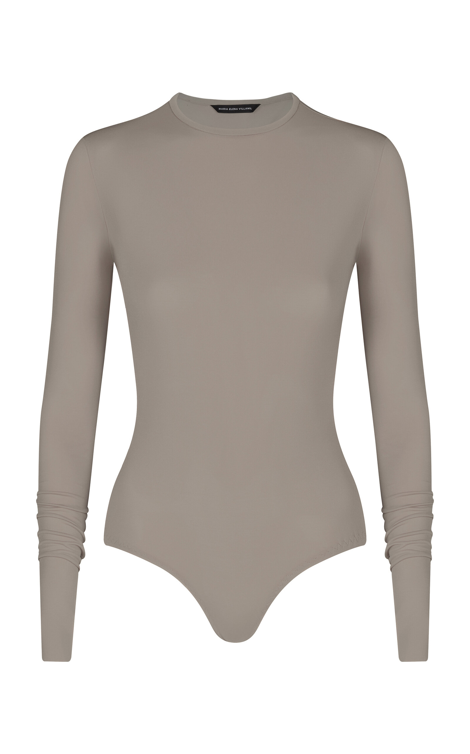 MARIA ELENA VILLAMIL Trazo Long-Sleeve Bodysuit - Khaki