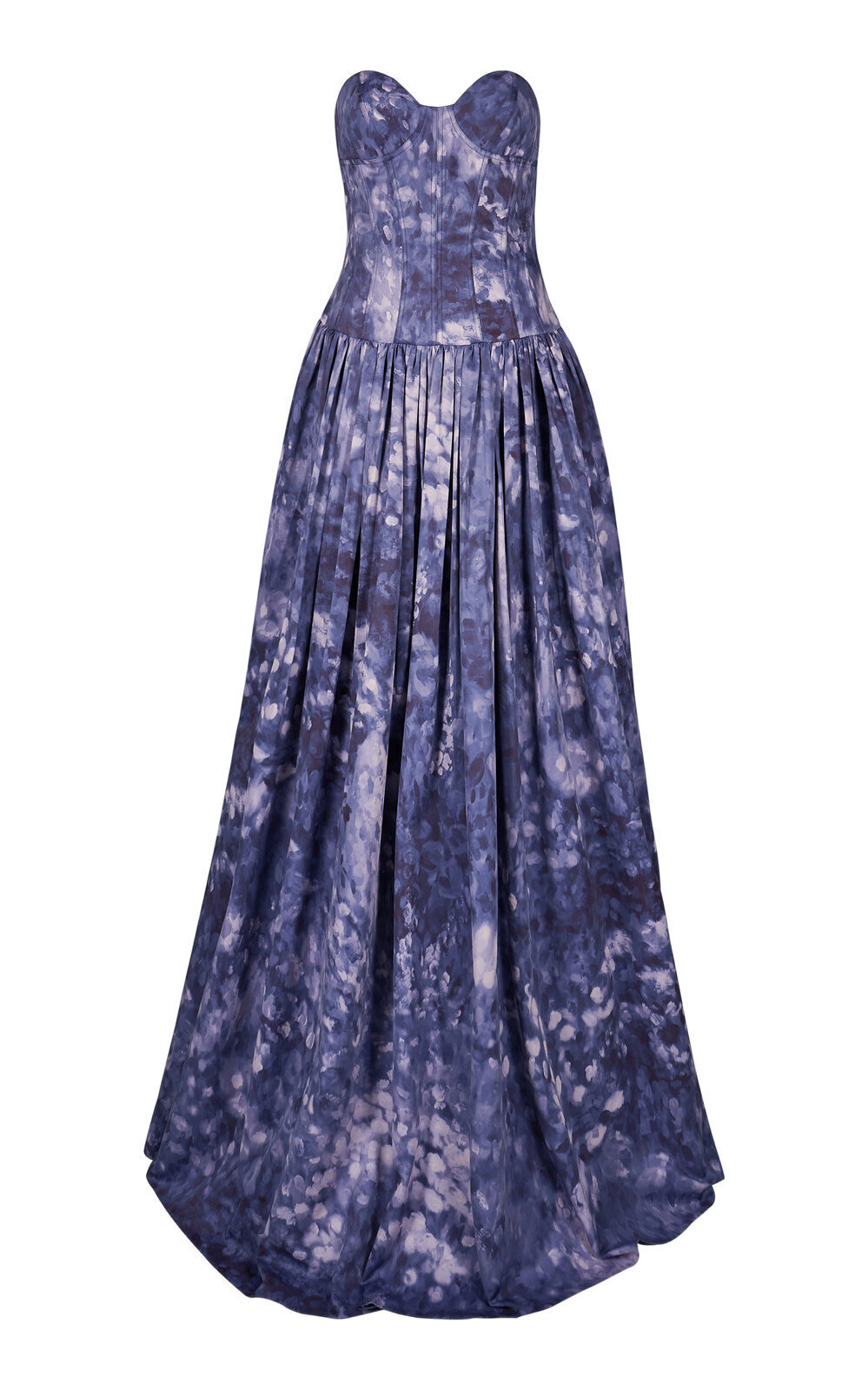 MARIA ELENA VILLAMIL Castaño Printed Strapless Maxi Dress - Purple