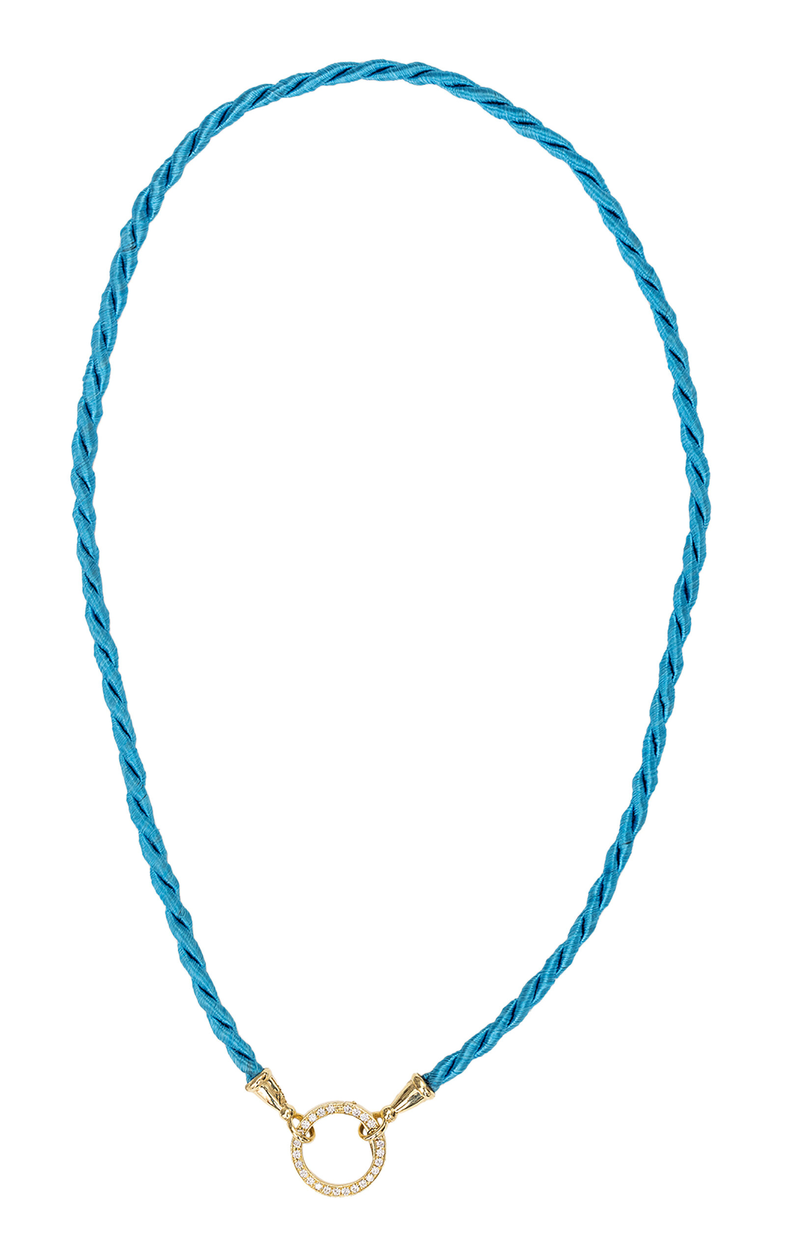 Jenna Blake 18K Yellow Gold Silk And Diamond Necklace - Blue - OS - Moda Operandi