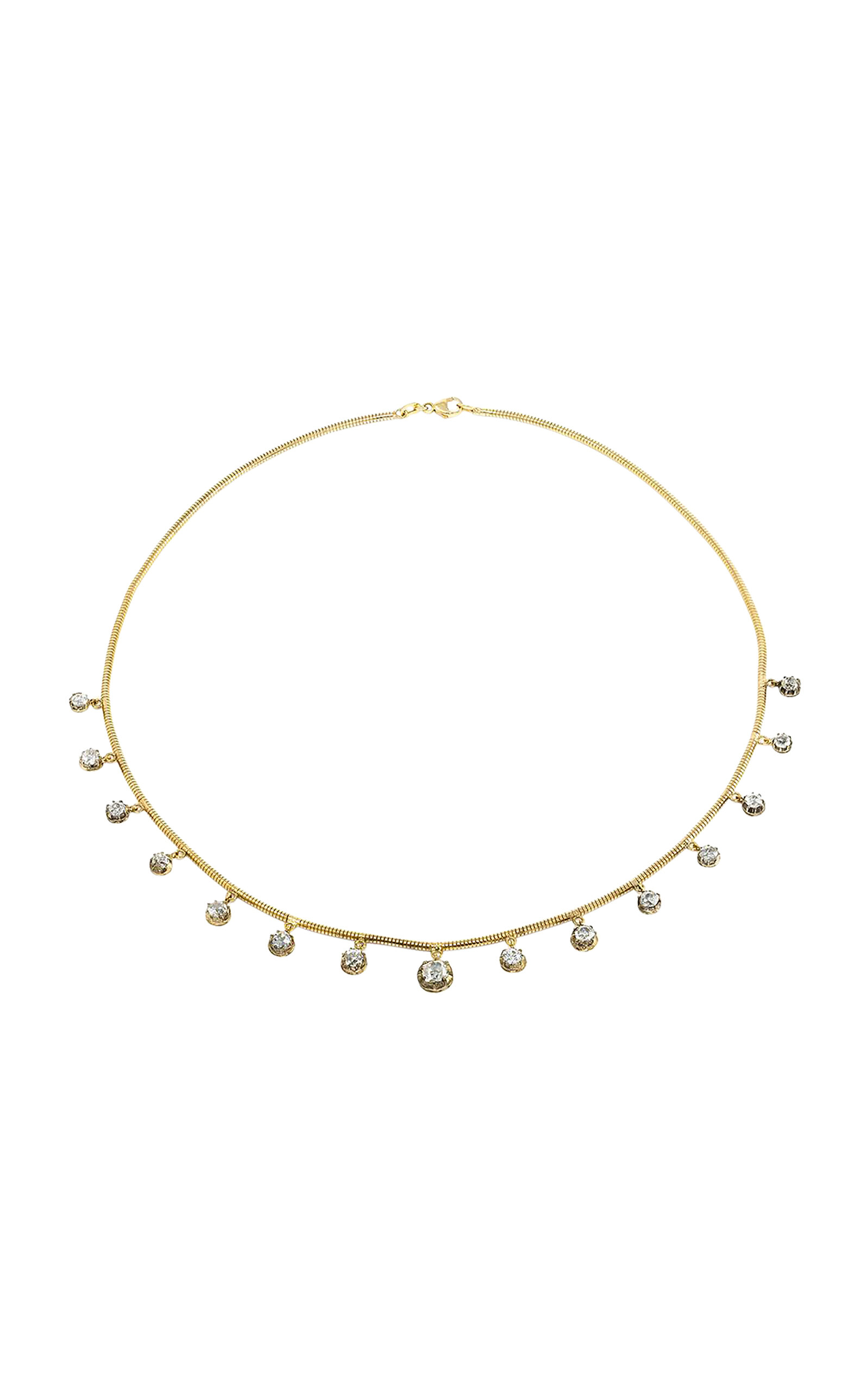 18K Yellow Gold Diamond Necklace