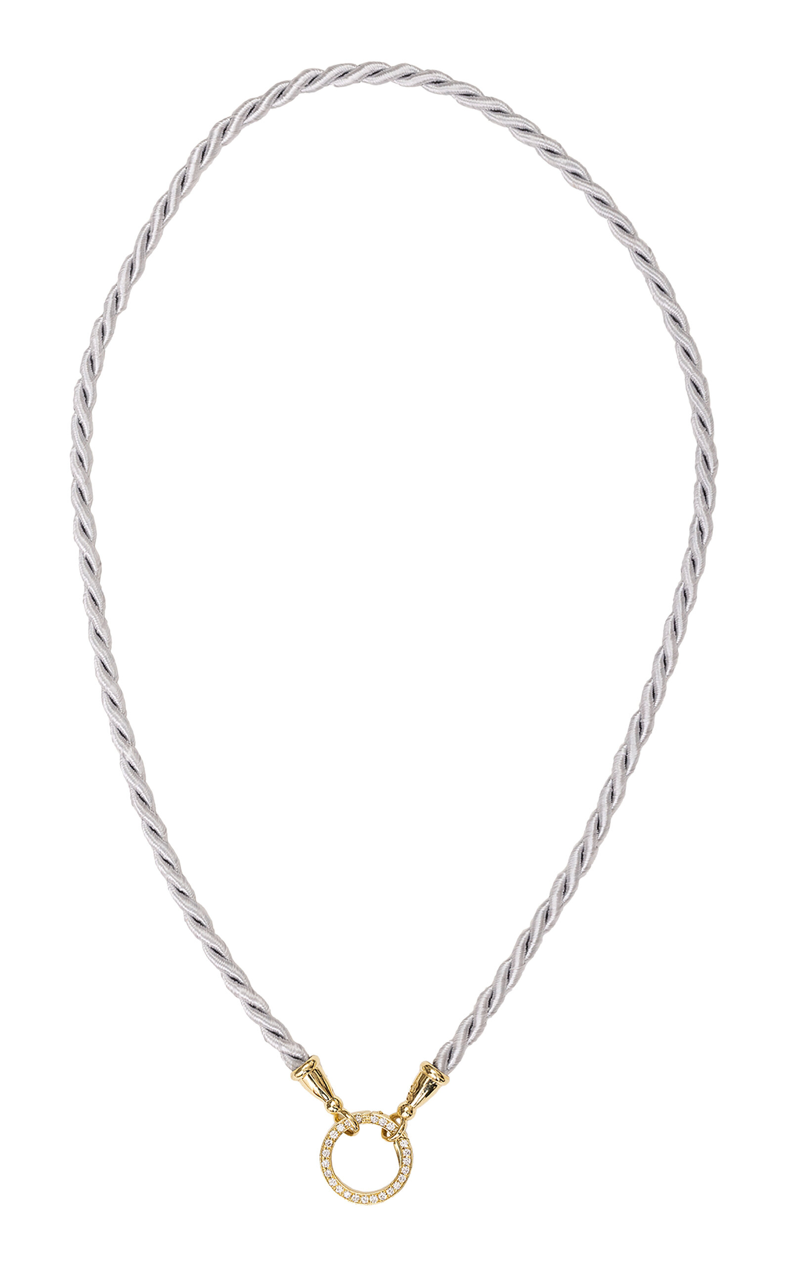 Jenna Blake 18K Yellow Gold Silk And Diamond Necklace - Grey - OS - Moda Operandi