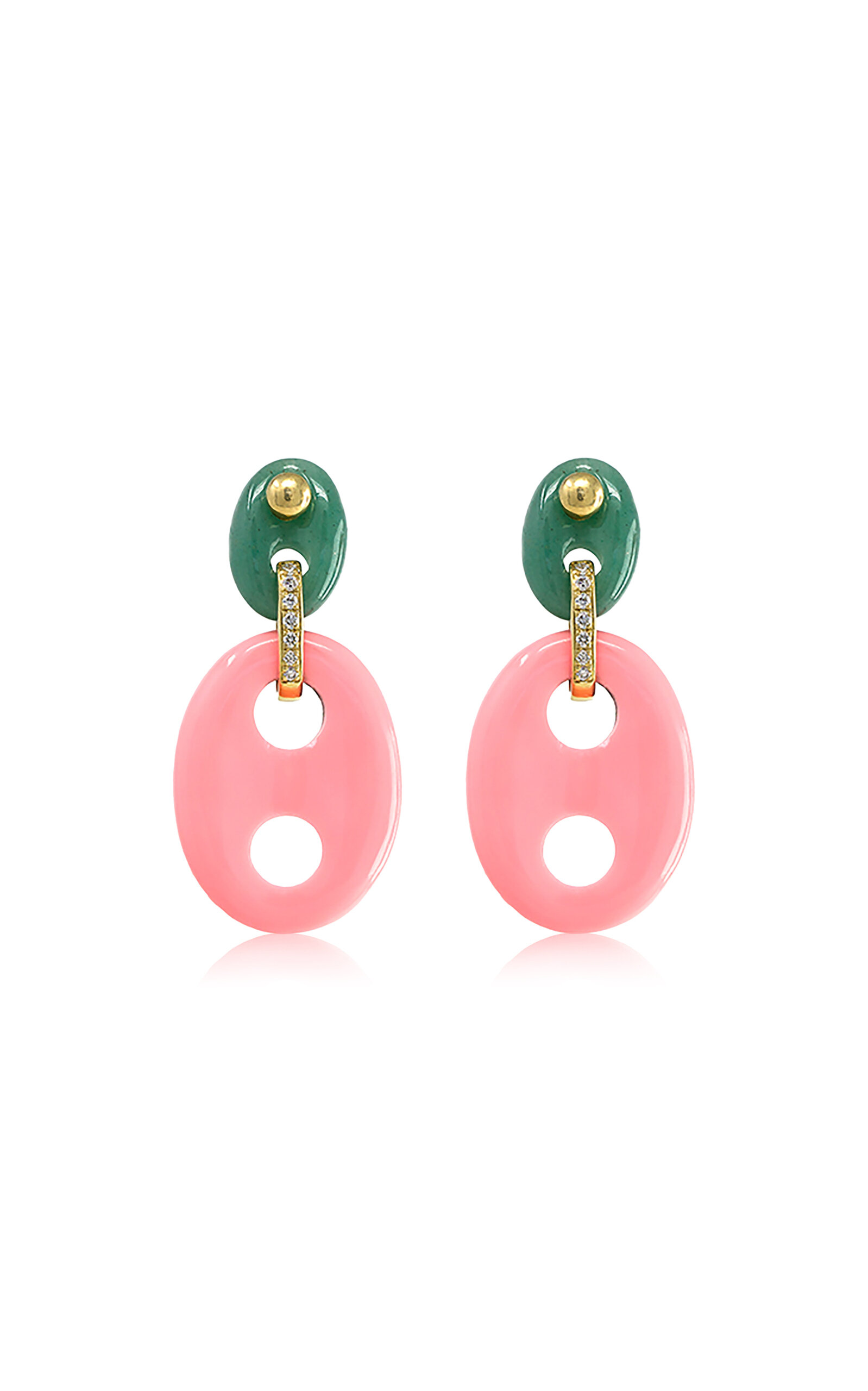 Jenna Blake Mariner Link 18K Yellow Gold Multi-Stone Earrings - Multi - OS - Moda Operandi