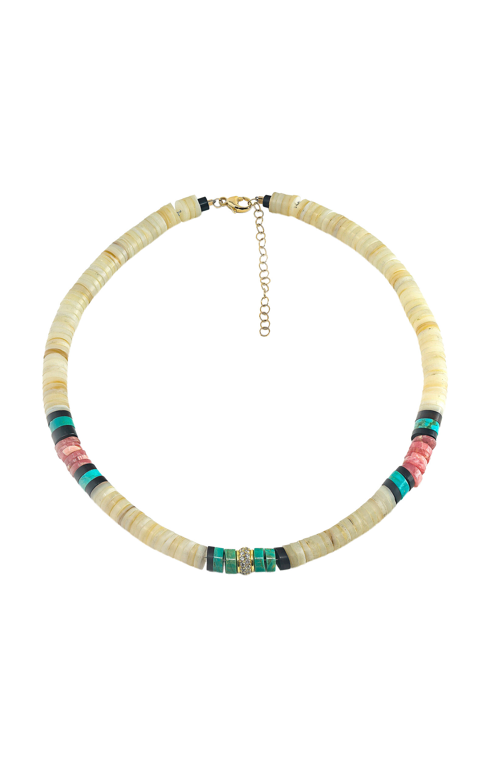 Beaded 18K Yellow Gold Diamond Necklace