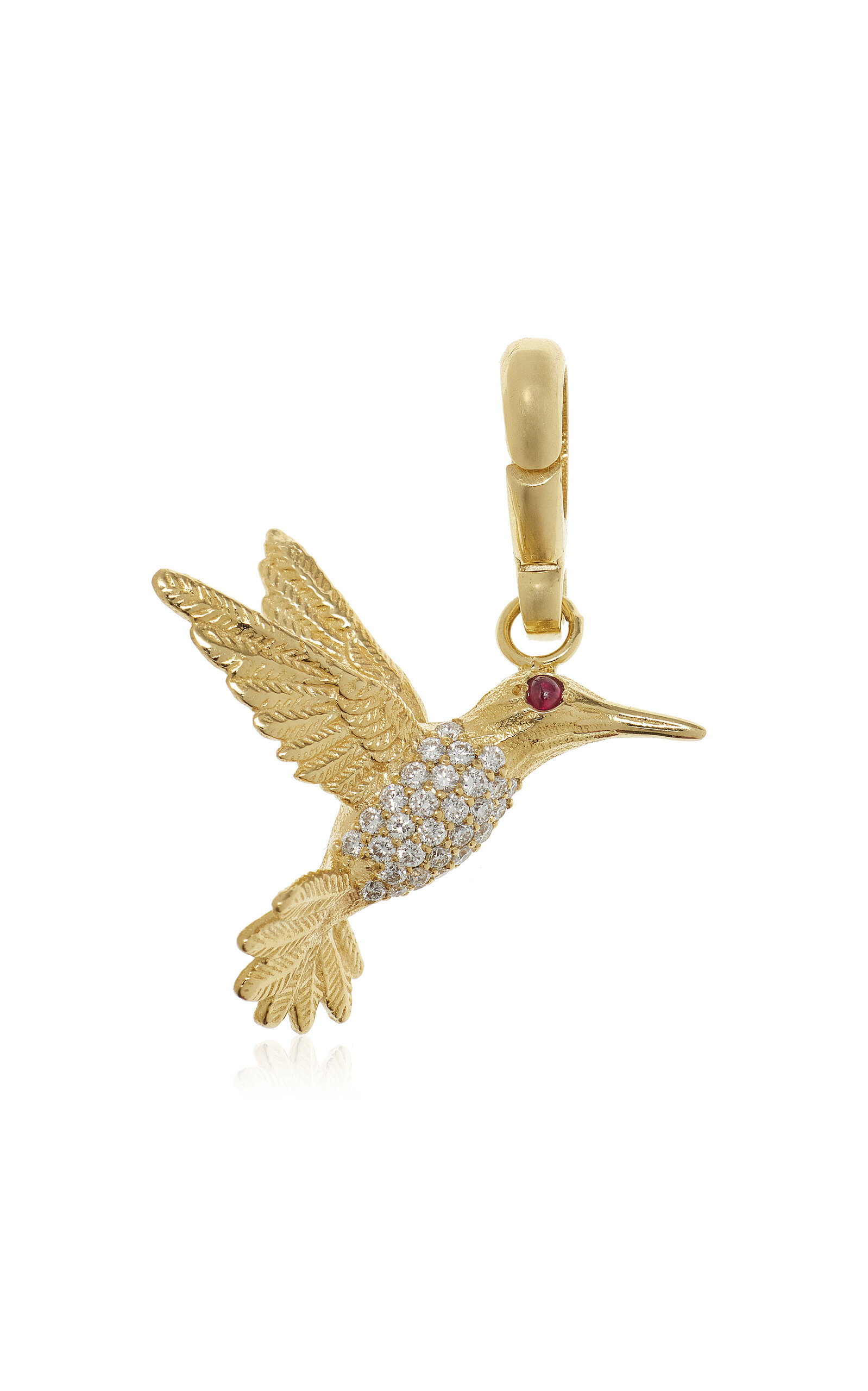 Hummingbird 18K Yellow Gold Diamond Charm