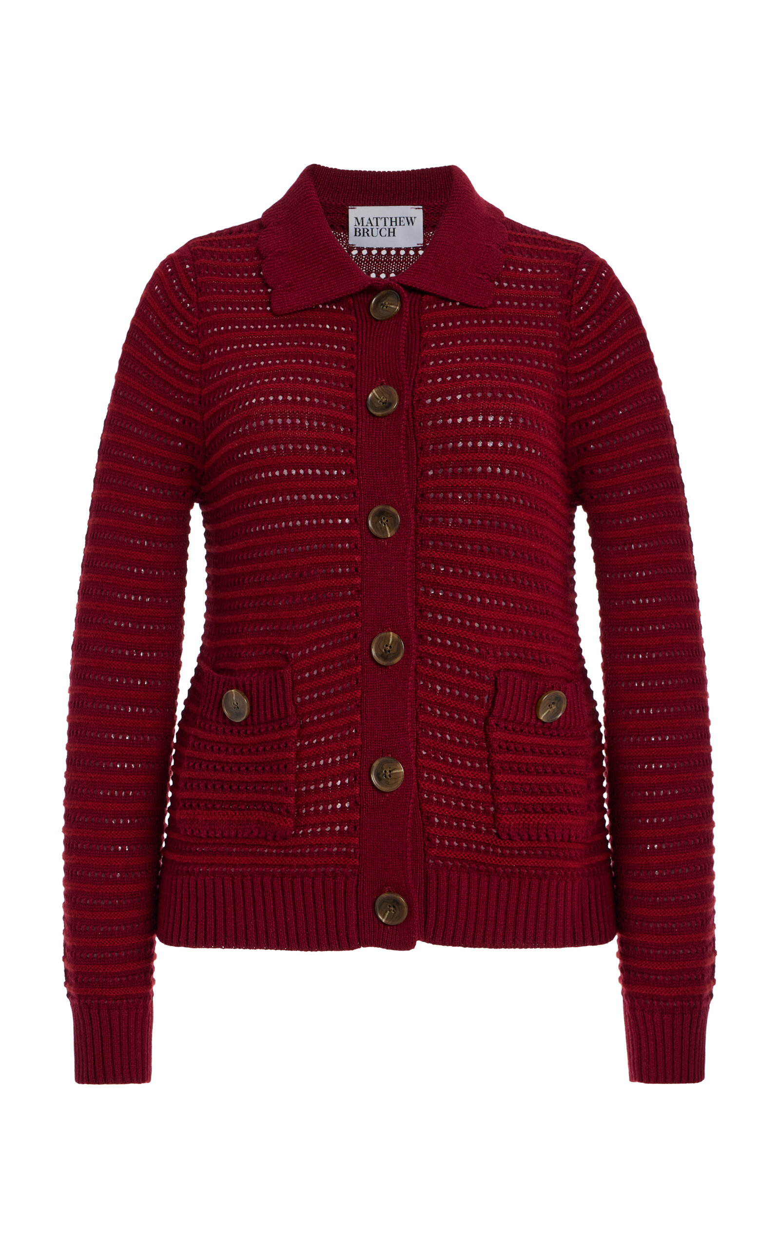 Matthew Bruch Striped Cotton-Blend Knit Cardigan