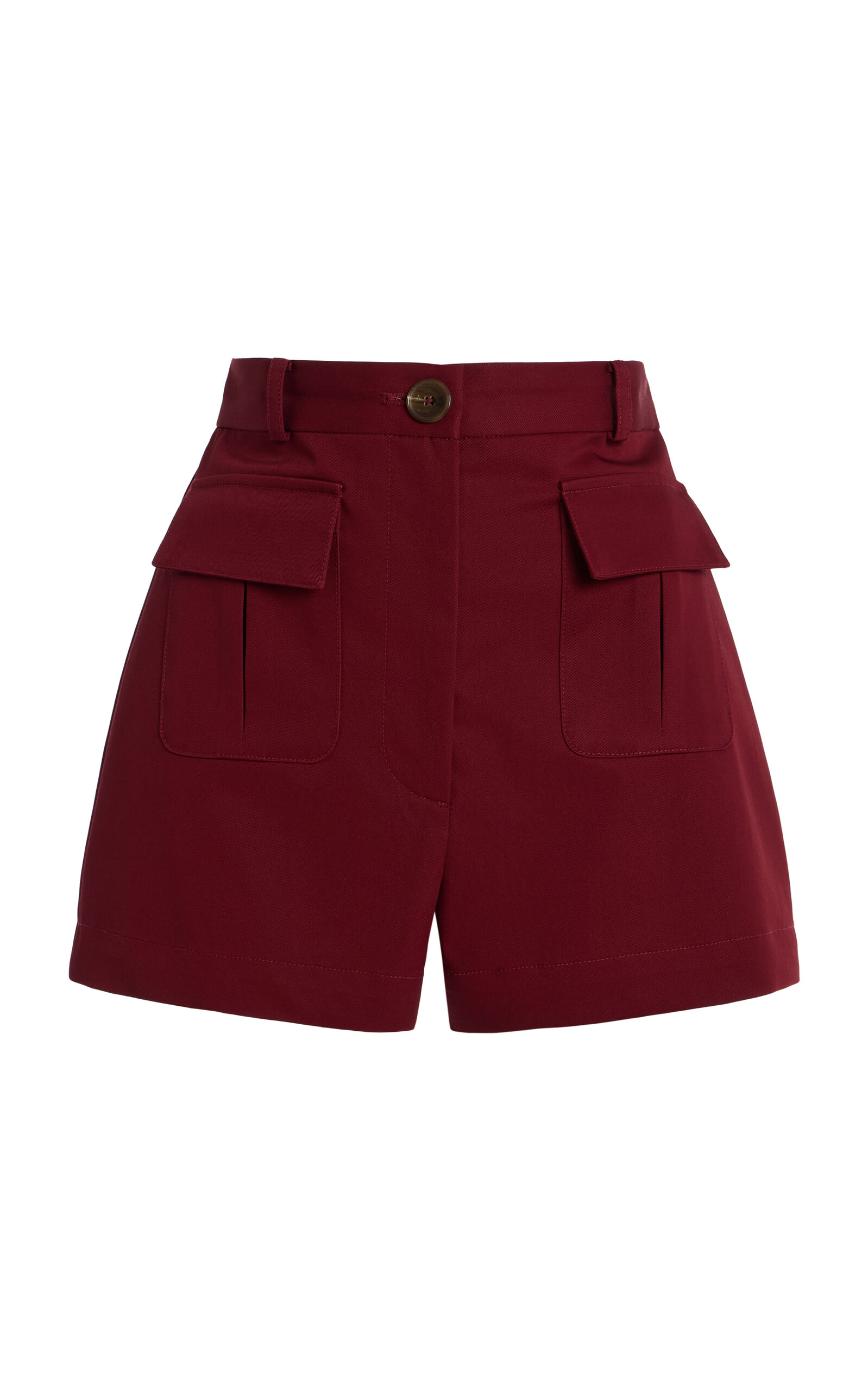 Matthew Bruch Cotton-twill Cargo Hot Shorts In Burgundy