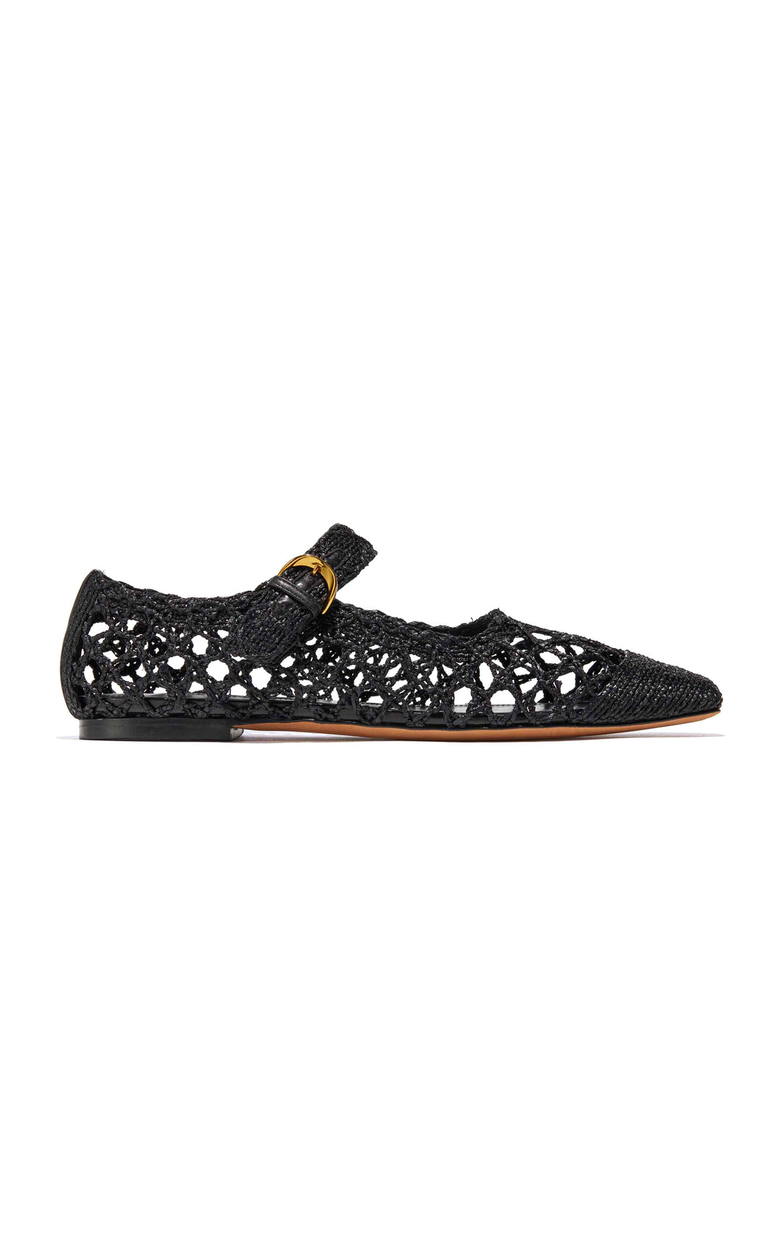 Emme Parsons Tramonto Leather-trimmed Woven Raffia Mary Jane Ballet Flats In Multi