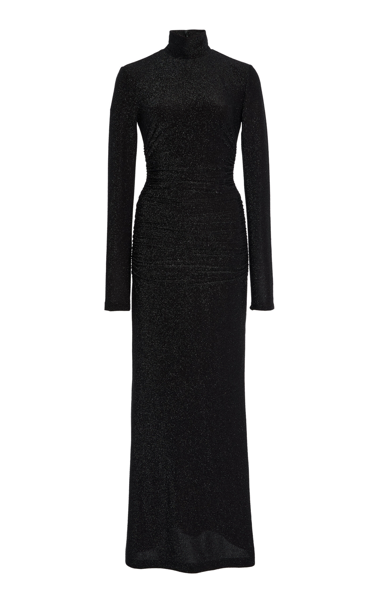 Carolina Herrera Lurex Jersey Turtleneck Midi Dress