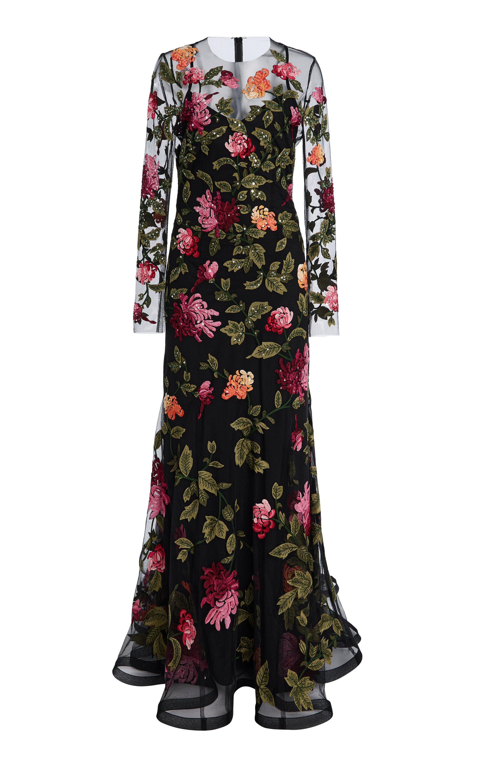 Carolina Herrera Embroidered Tulle Gown