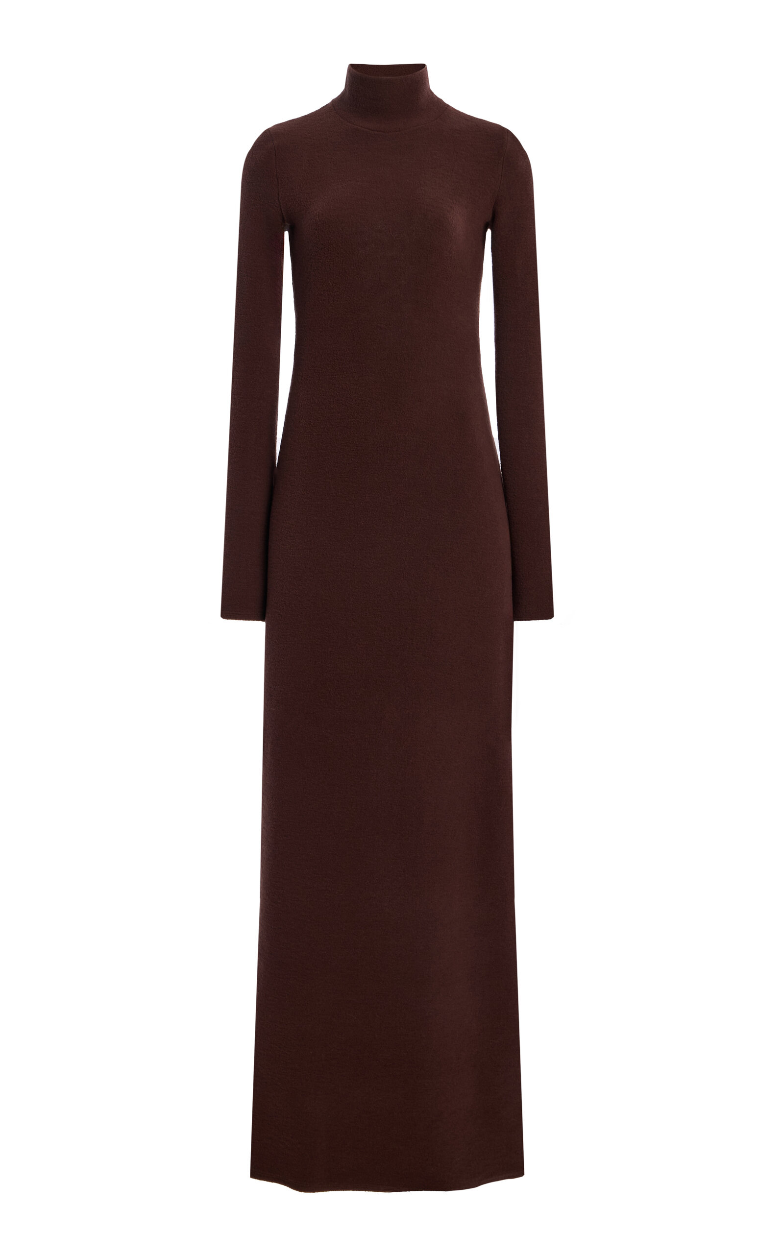 Colleen Allen Exclusive Keyhole Knit Turtleneck Maxi Dress In Brown
