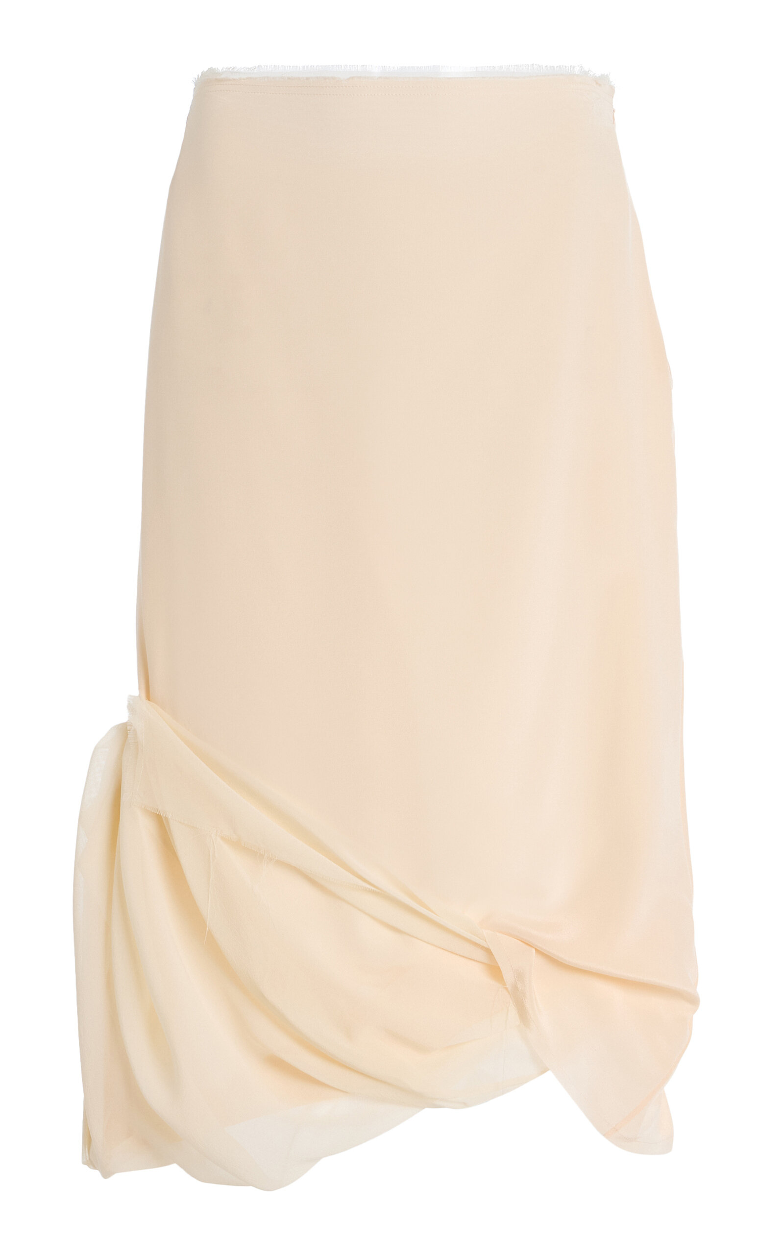 Colleen Allen Exclusive Draped Silk Maxi Skirt In Neutral