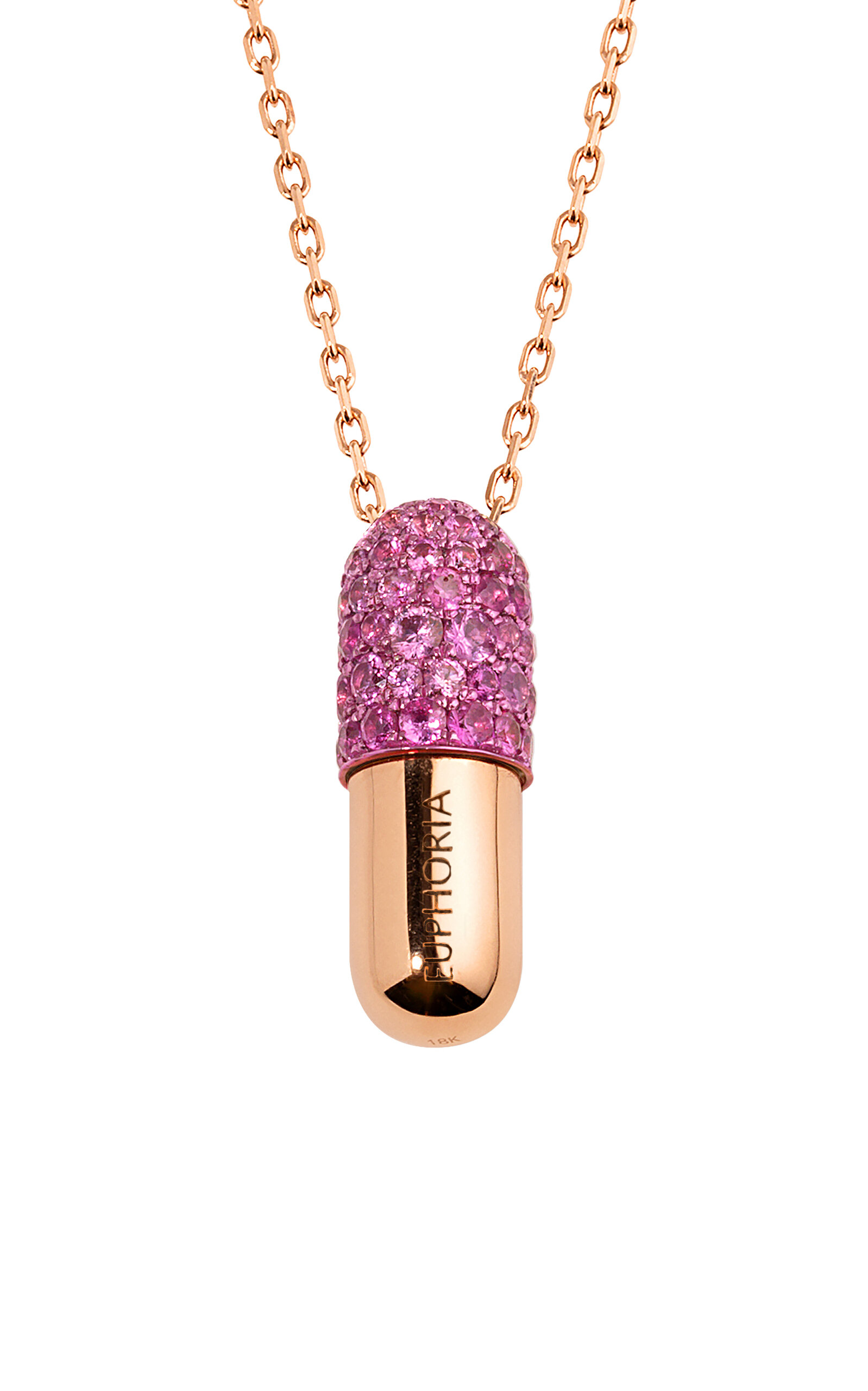 Euphoria 18K Rose Gold Sapphire Pill Pendant