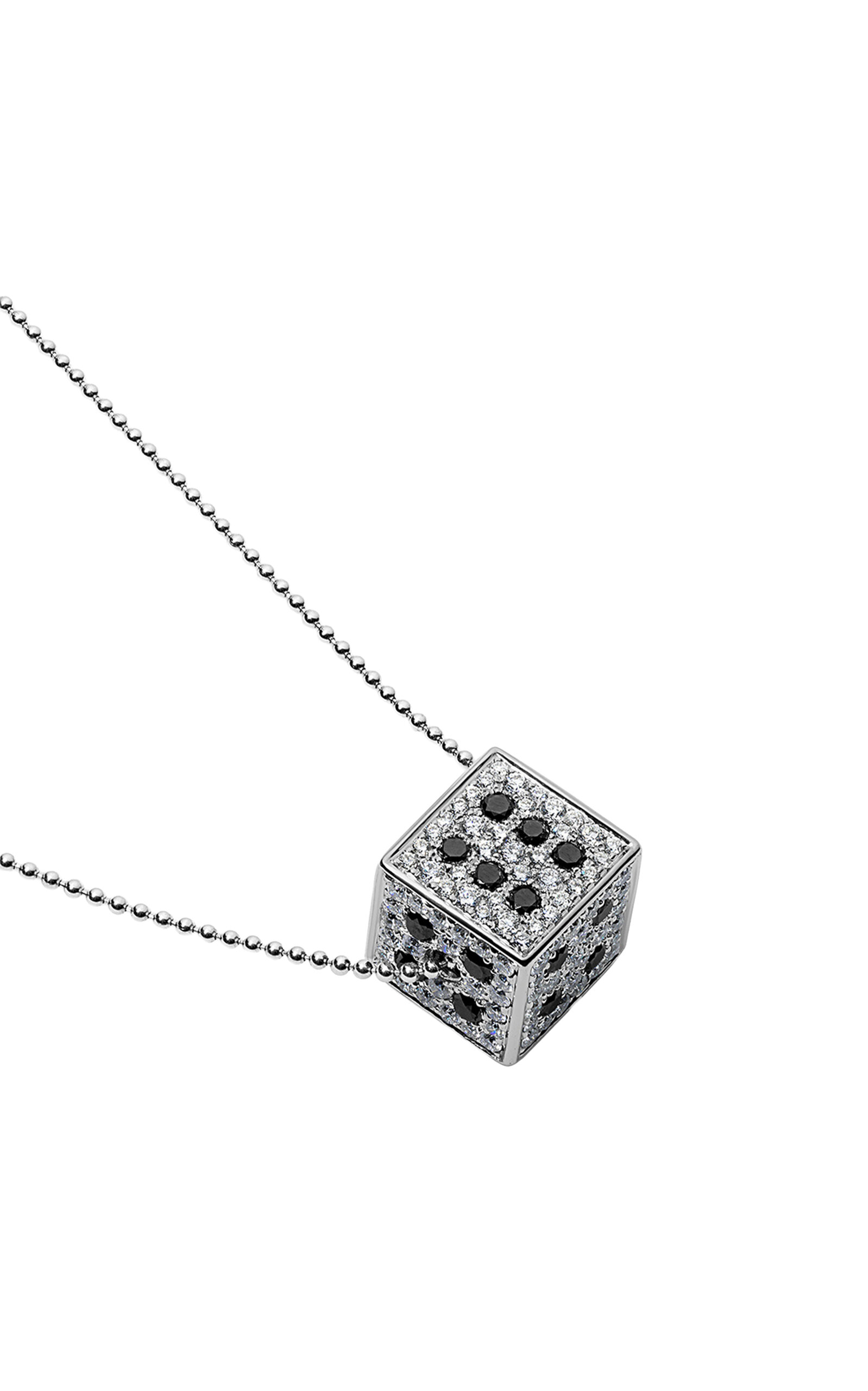 Dice 18K White Gold Diamond Necklace