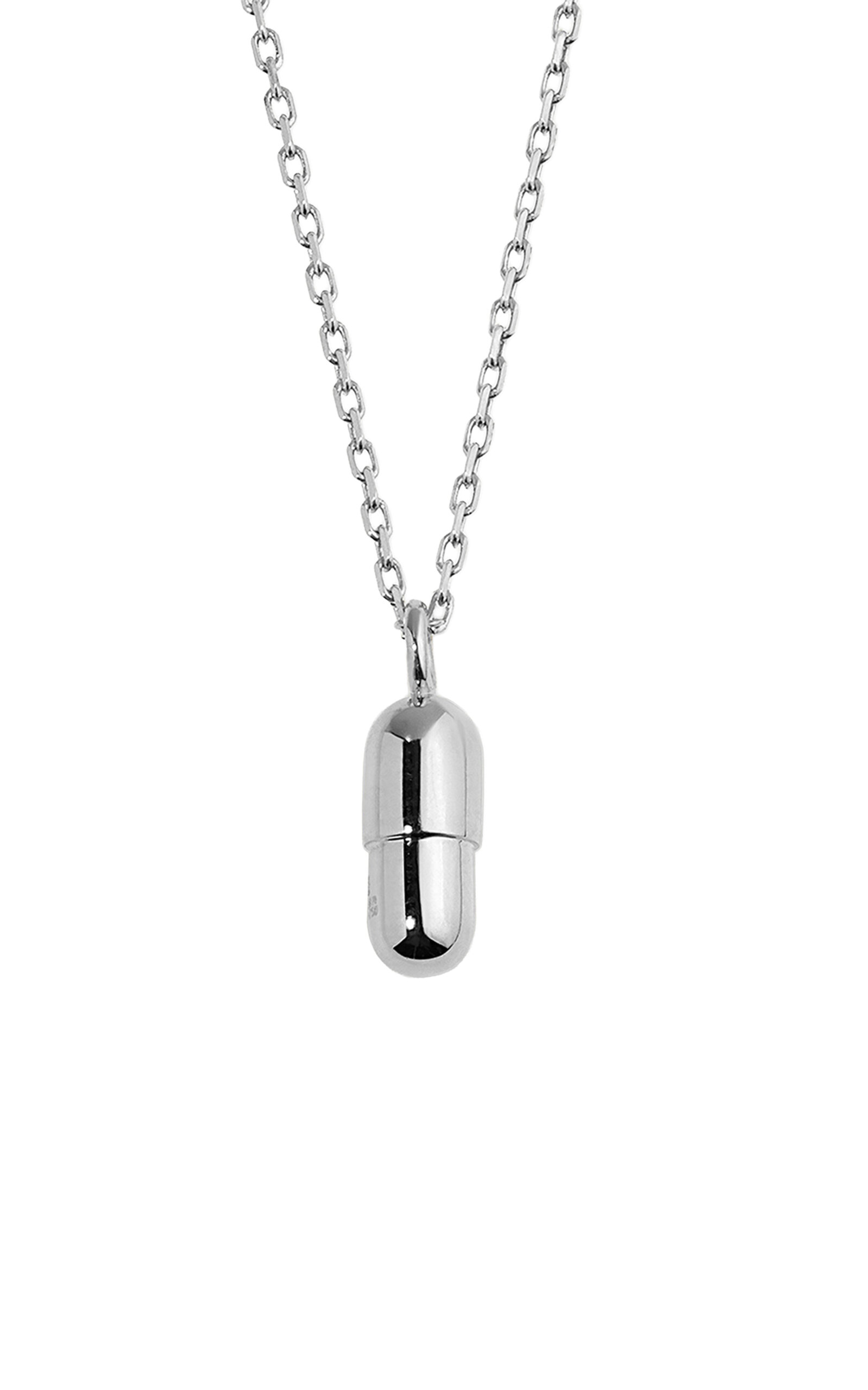 Mini Pill 18K White Gold Necklace