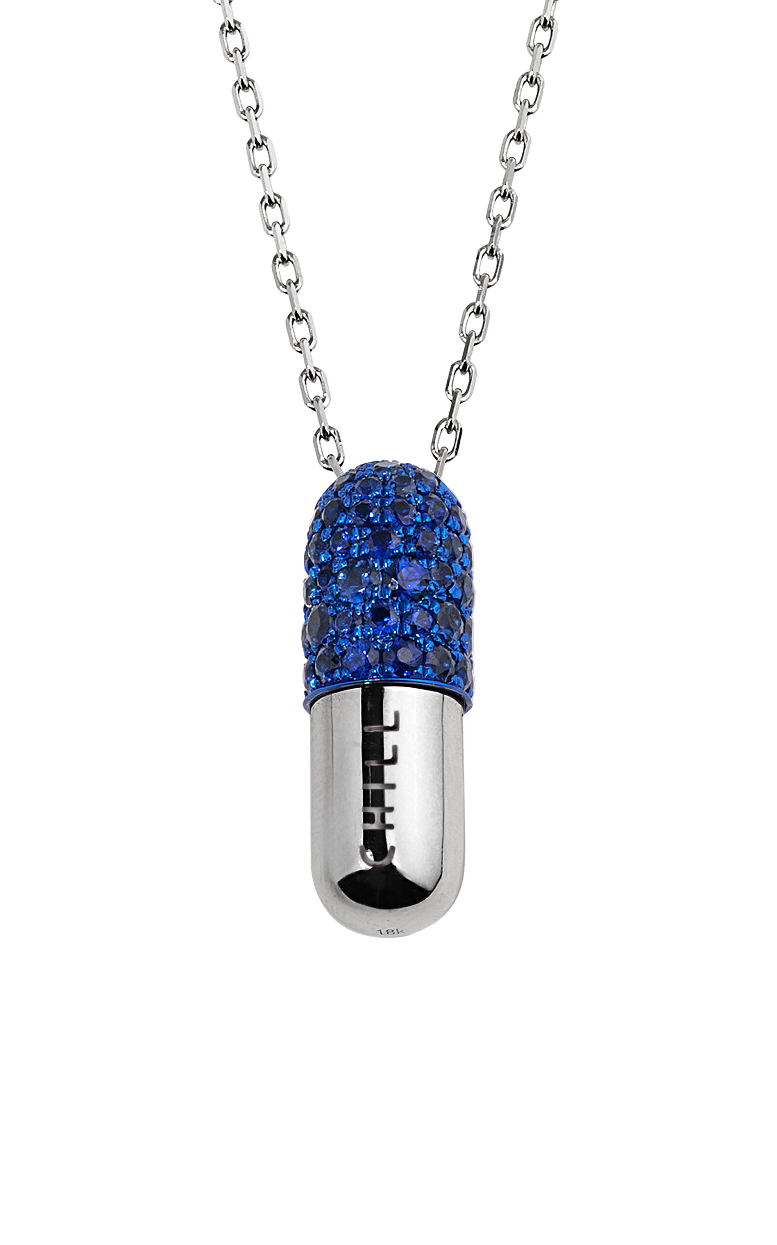 Chill 18K White Gold Sapphire Pill Necklace