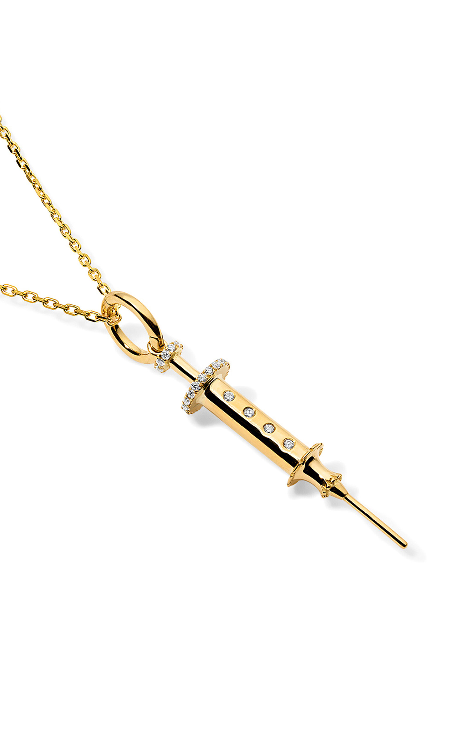 Semi G 18K Yellow Gold Diamond Charm Necklace