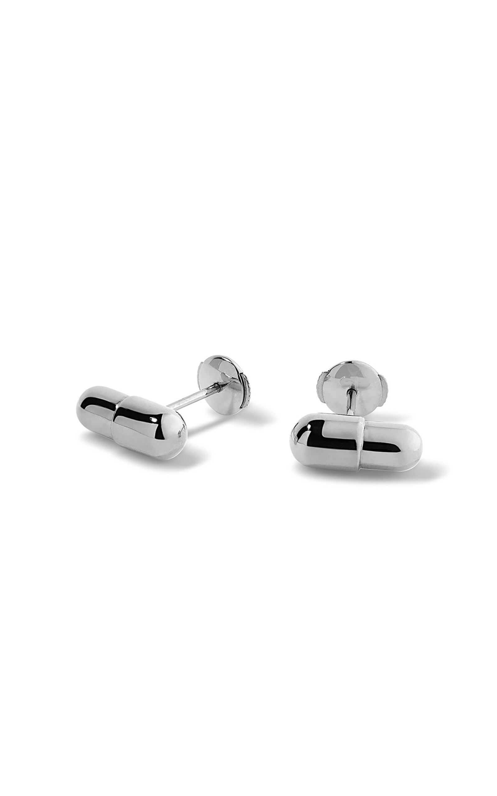 Pill 18K White Gold Earrings