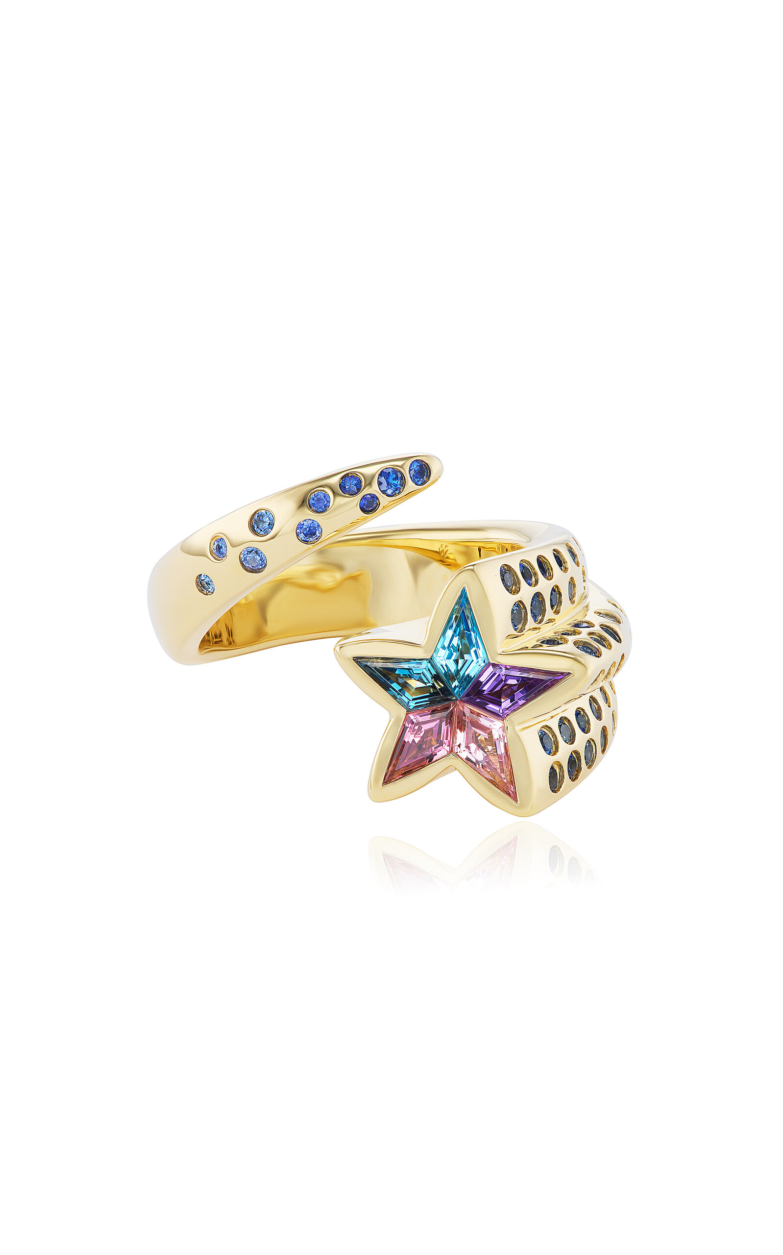 Shooting Star 18K Yellow Gold Multi-Stone Ring