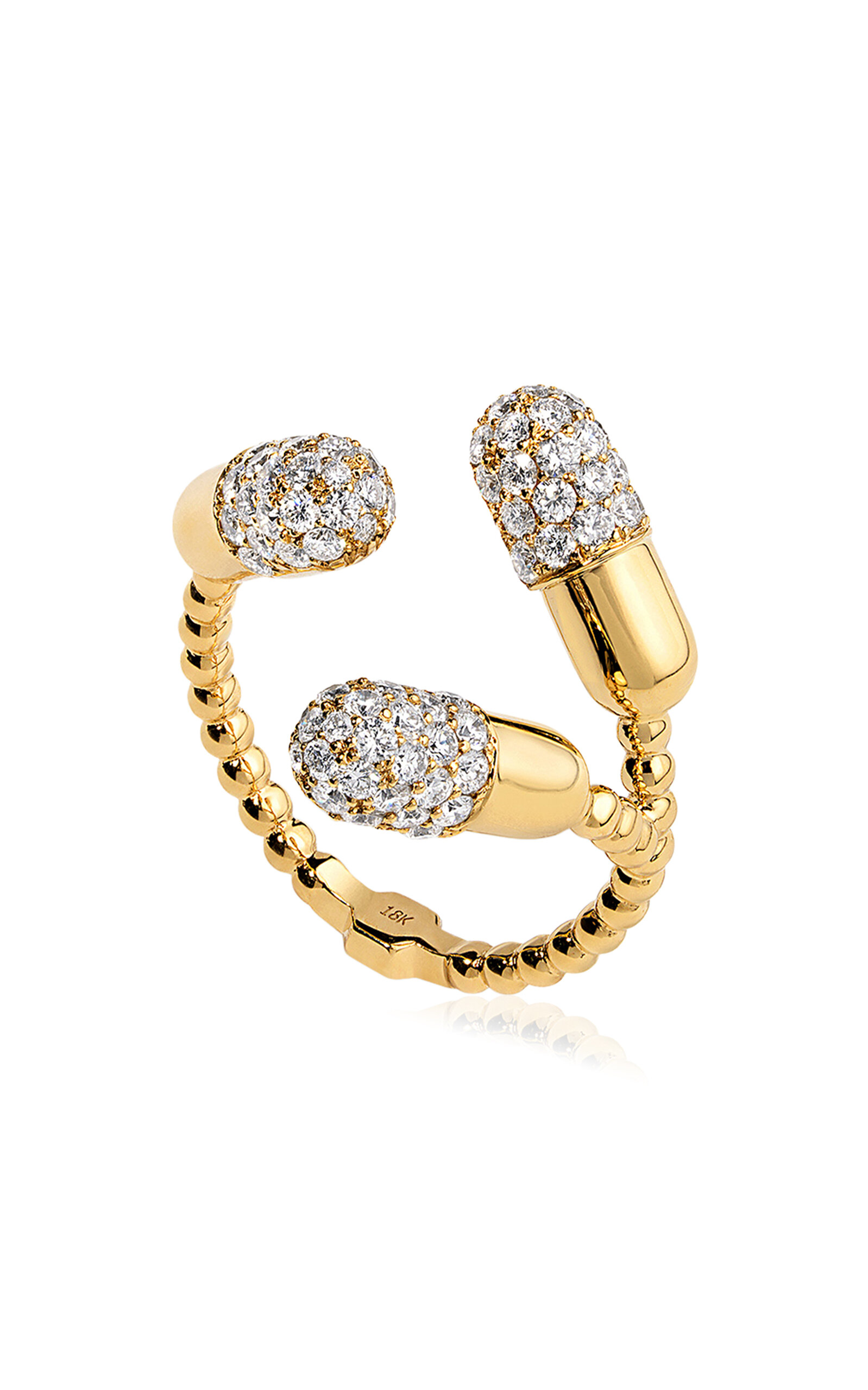 Pill 18K Yellow Gold Diamond Ring