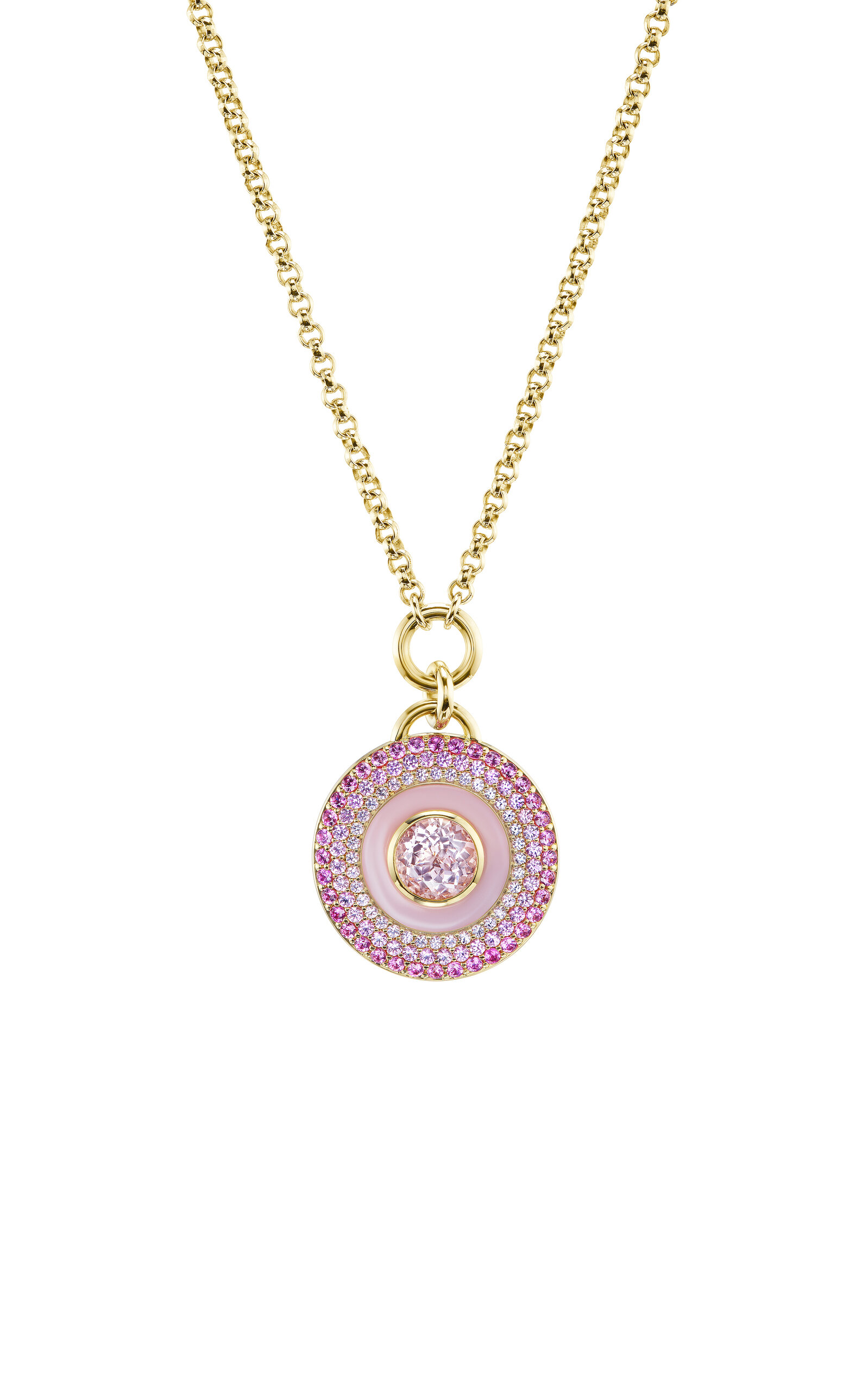 Fire 18K Yellow Gold Multi-Stone Medallion