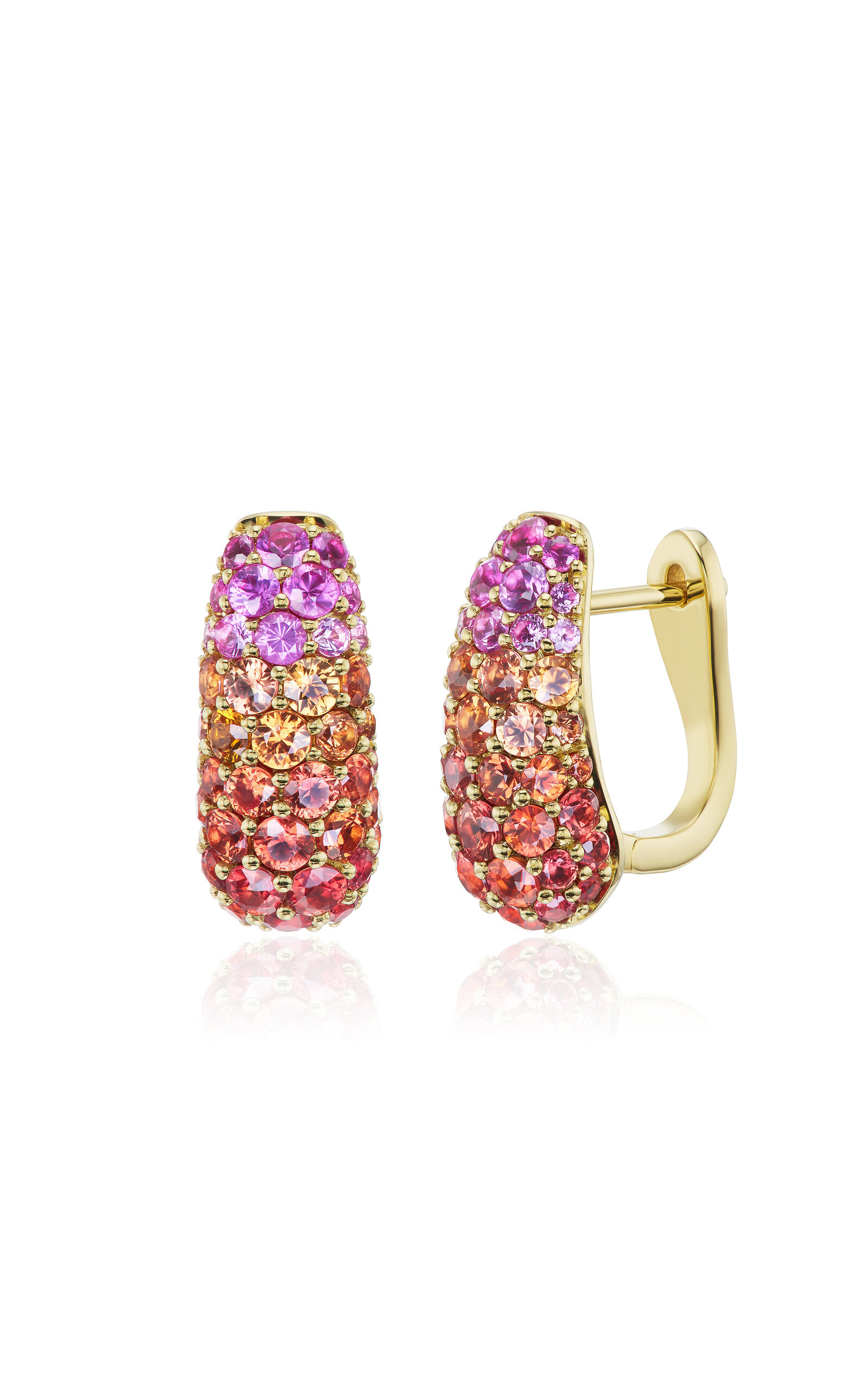 Desert Holly Hug 18K Yellow Gold Sapphire Earrings