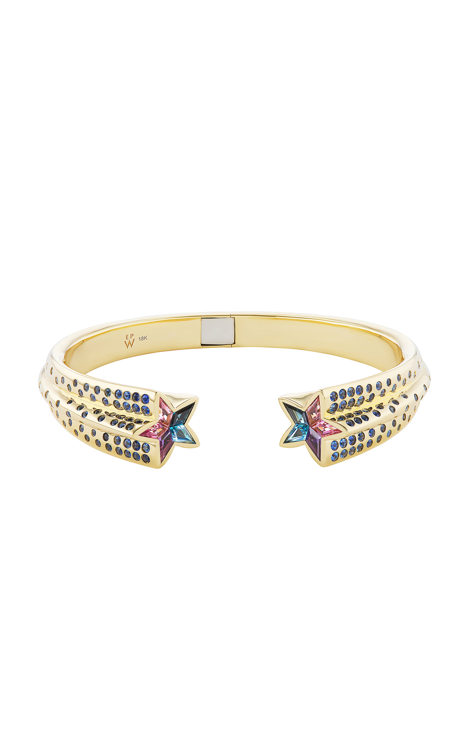 Star 18K Yellow Gold Multi-Stone Cuff