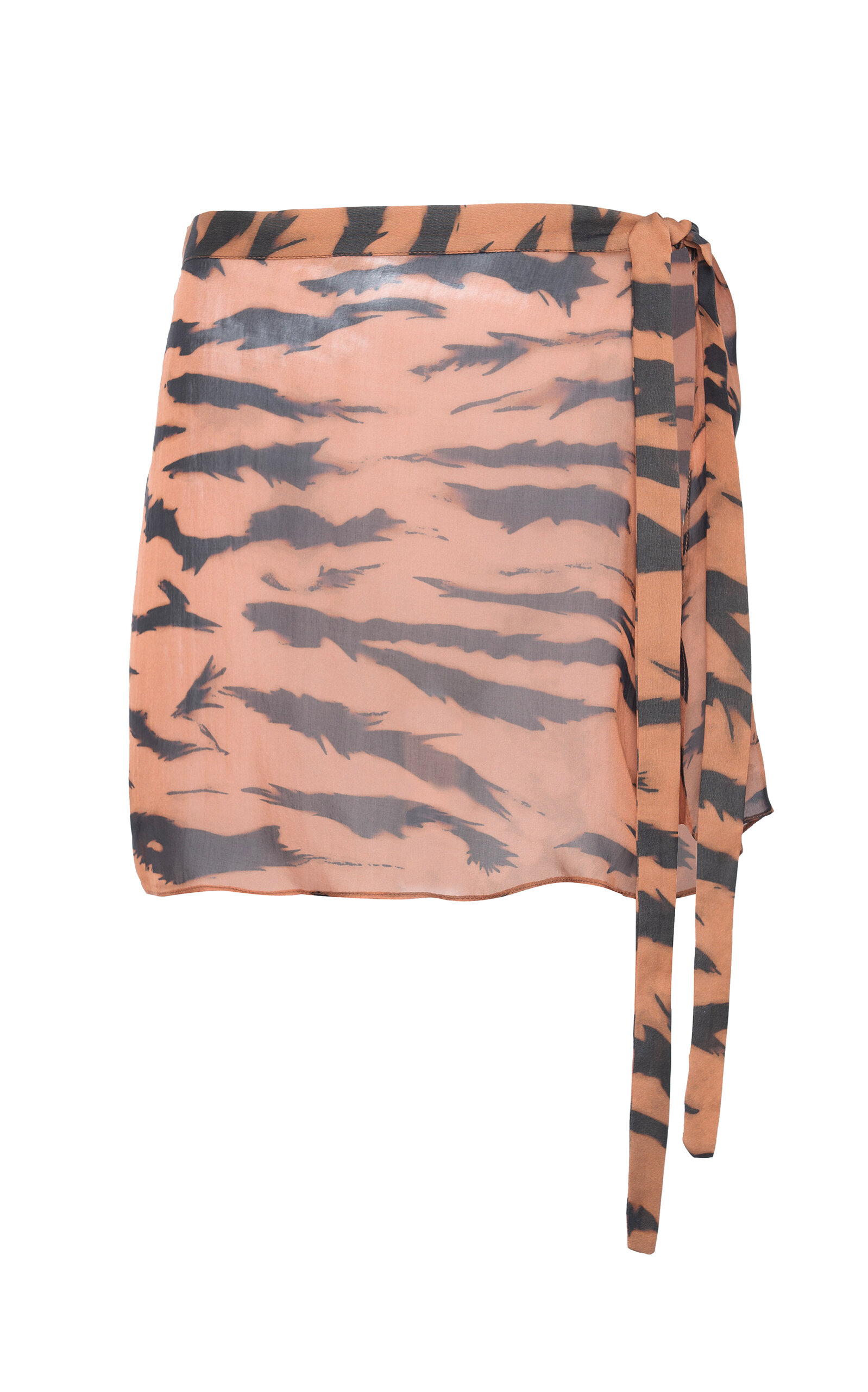 Adriana Degreas x Sabine Getty Animal-Print Side-Tie Silk Mini Skirt