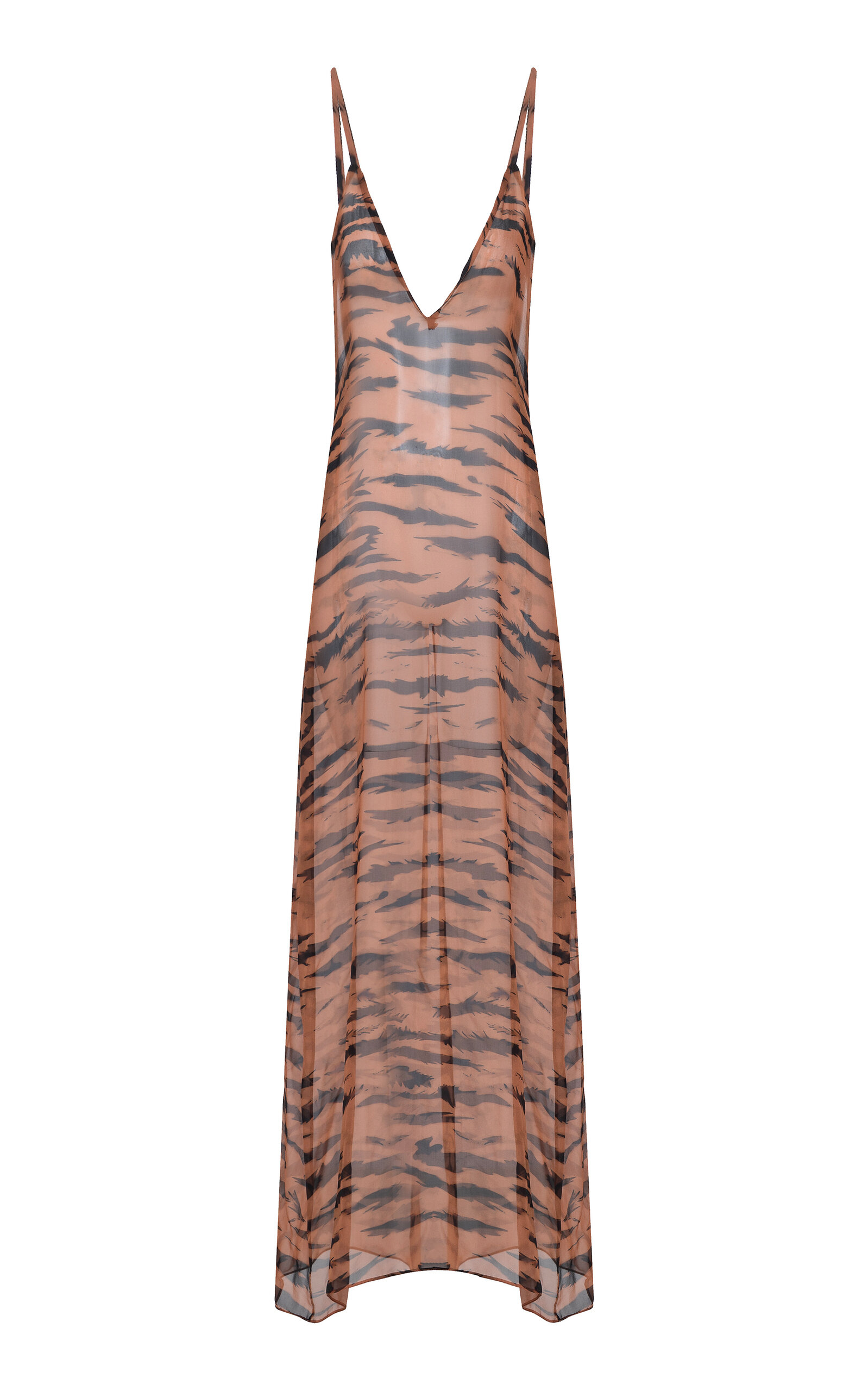Adriana Degreas x Sabine Getty Animal-Print Open-Back Silk Maxi Dress - Animal