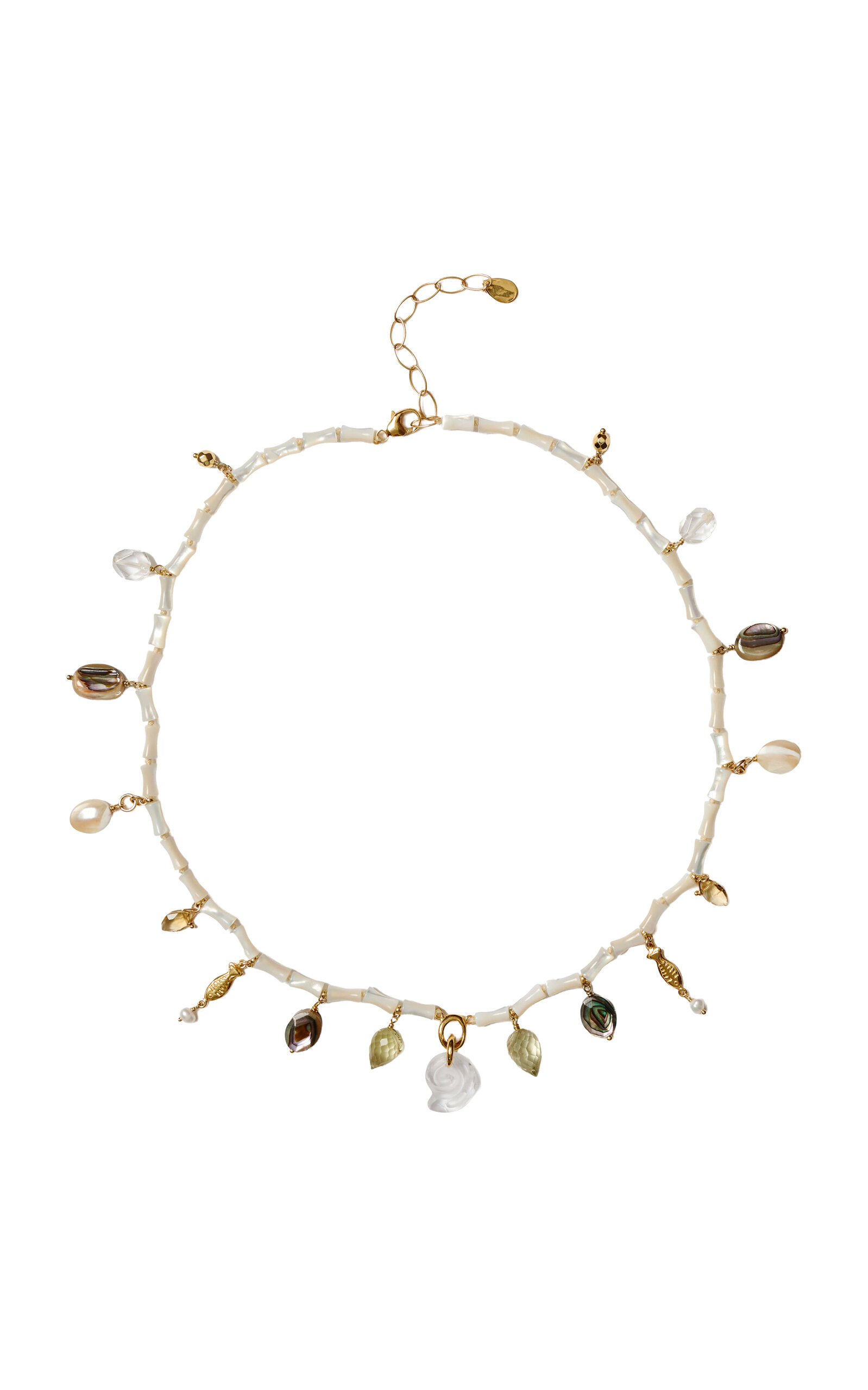 Nautilus 18K Gold-Plated Sterling Silver Multi-Stone Necklace
