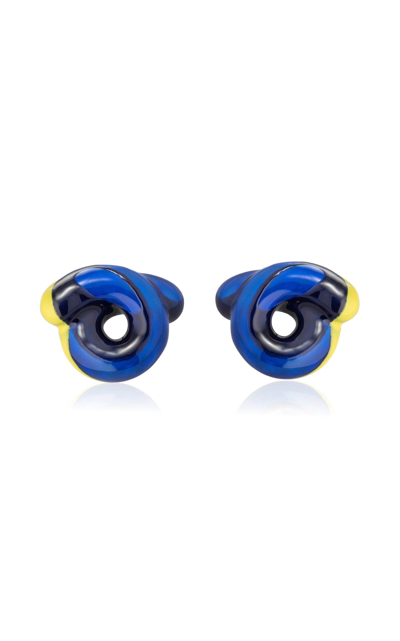 Shop Bea Bongiasca Silver Royal Blue Tang Fish Tarallo Earrings