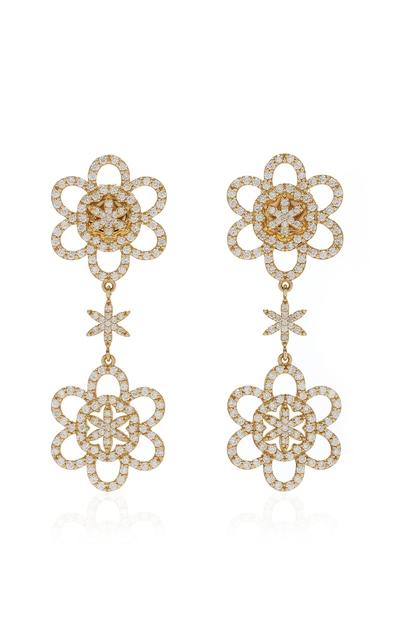 Ashley McCormick 18K Yellow Gold Diamond Drop Earrings - Gold - OS - Moda Operandi - Women's Jewelry And Watches