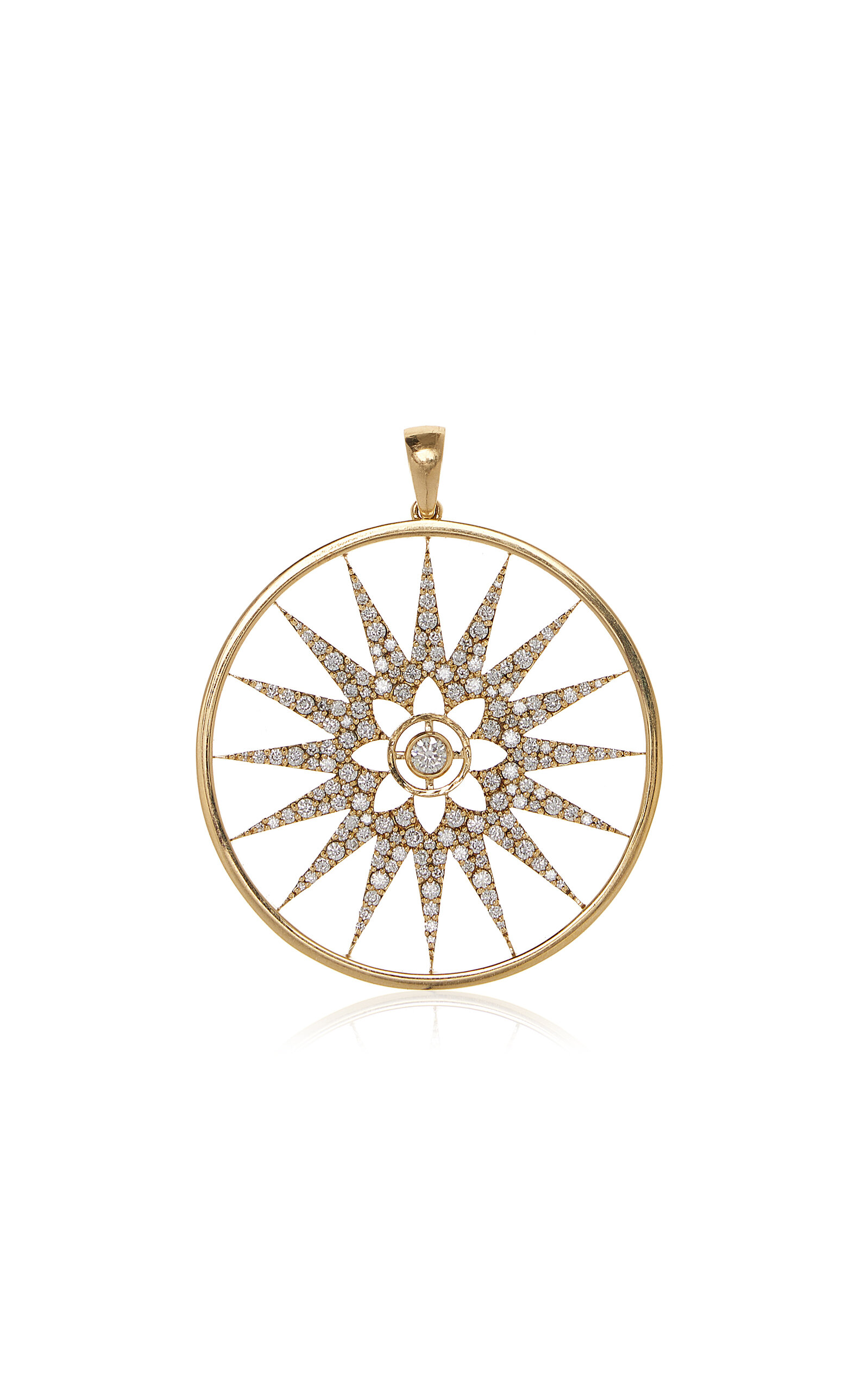 Ashley McCormick 18K Yellow Gold Pave Diamond Florence Pendant - Gold - OS - Moda Operandi