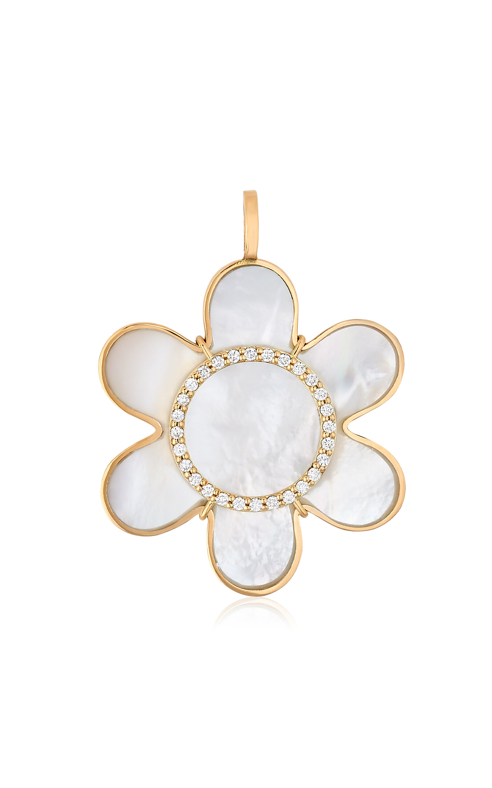 Ashley McCormick 18K Yellow Gold Multi-Stone Pendant - White - OS - Moda Operandi