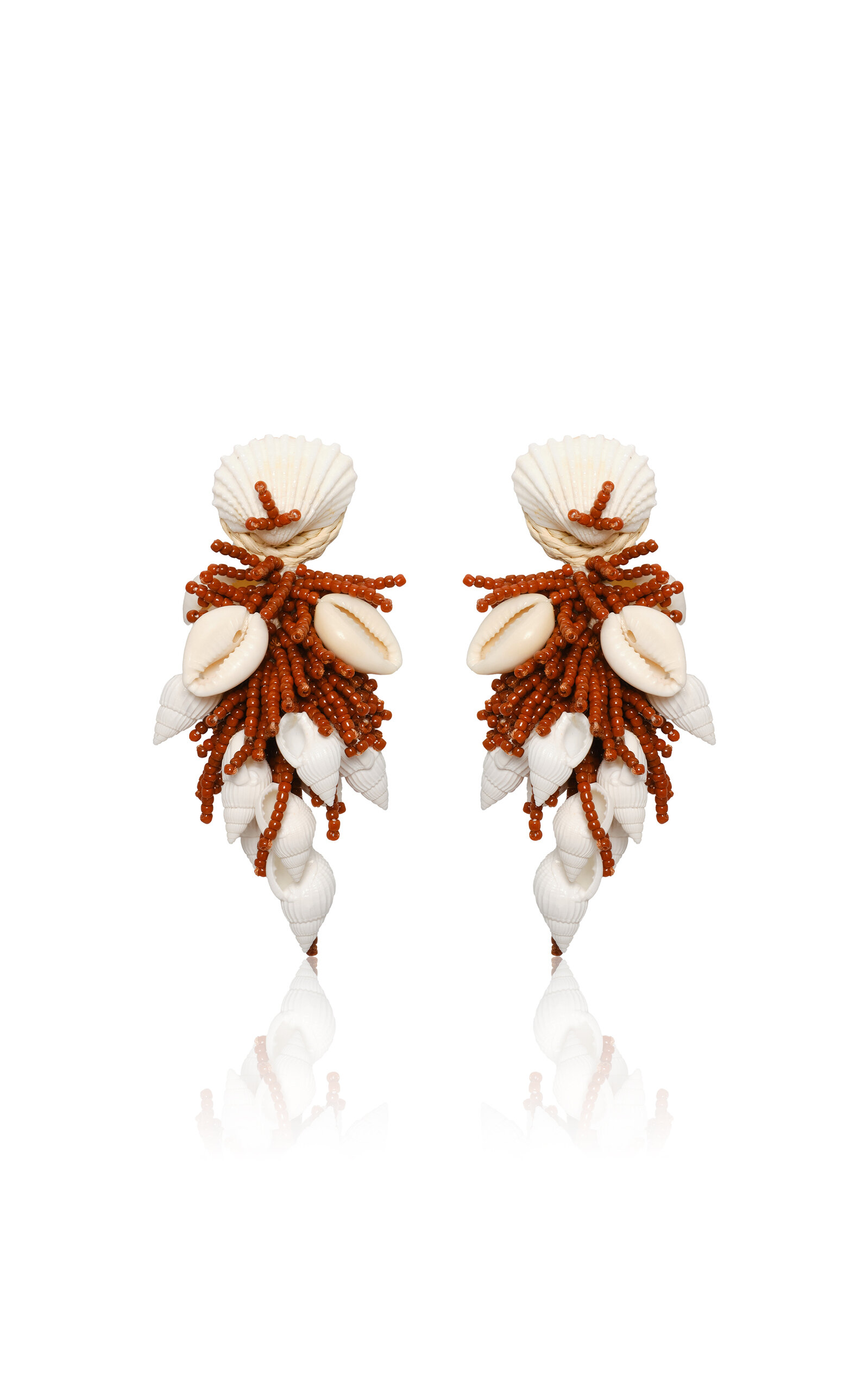 Johanna Ortiz Whimsical Waters Shell Earrings - Orange - OS - Moda Operandi