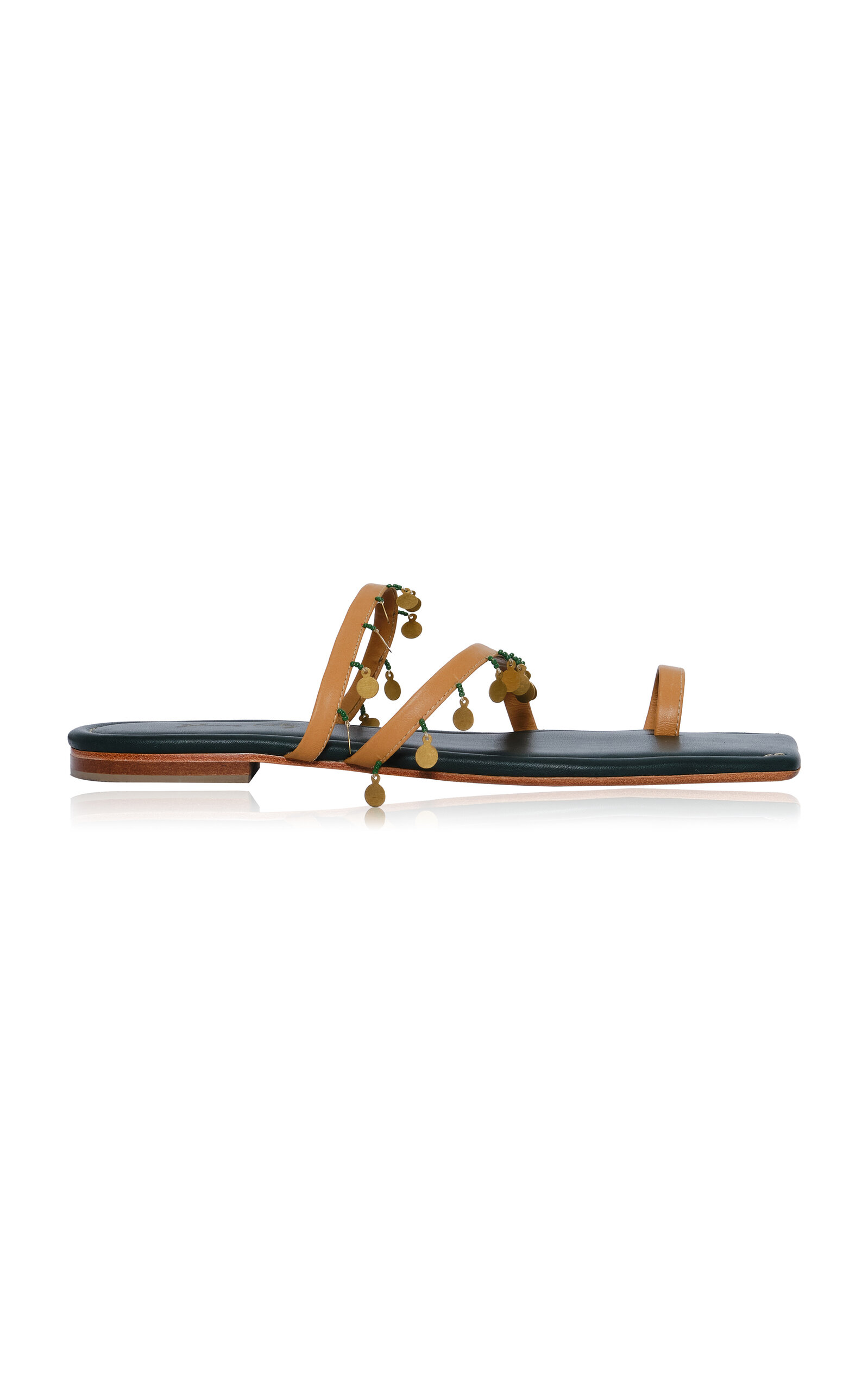 Johanna Ortiz Glimmering Shores Leather Sandals - Tan