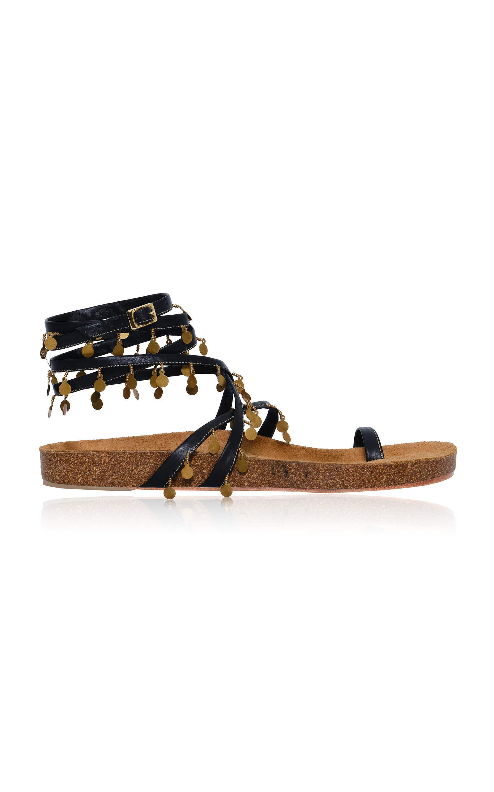 Johanna Ortiz Serenade In Swim Leather Sandals - Moda Operandi