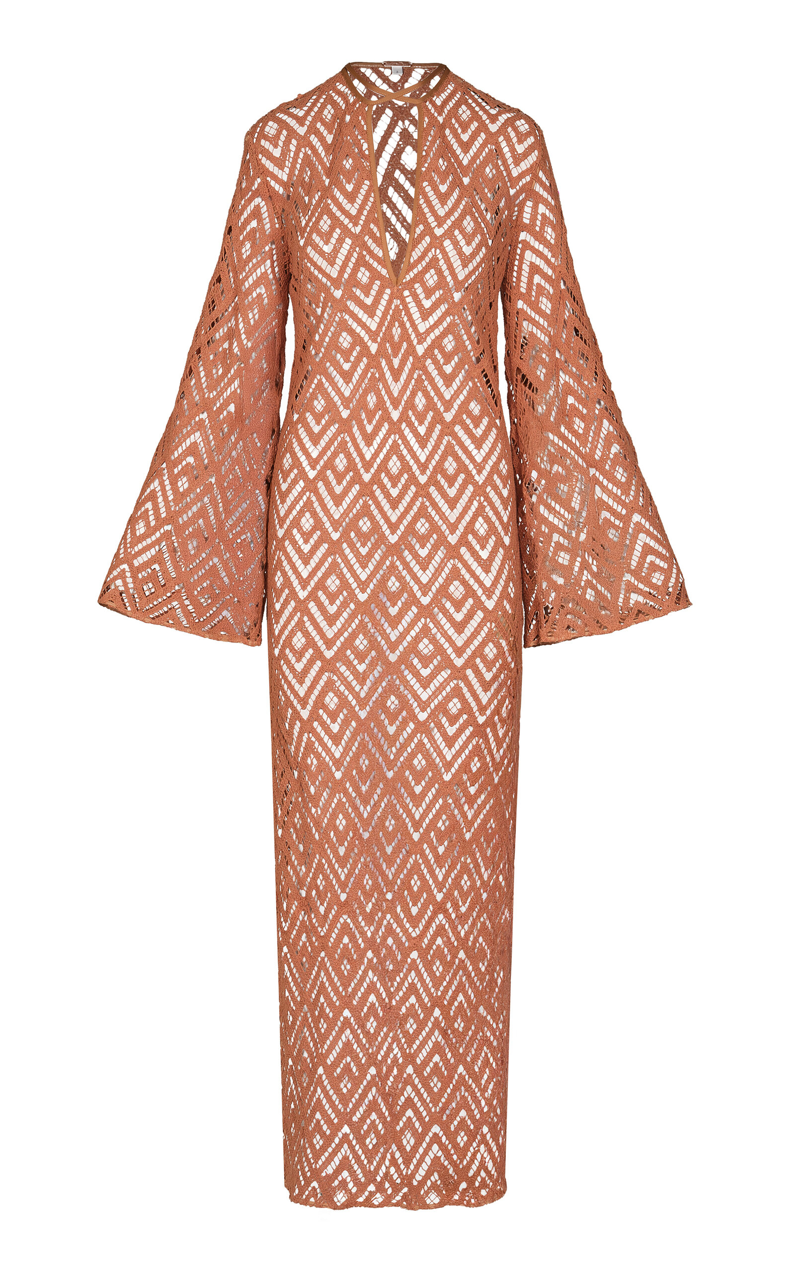 Johanna Ortiz Wild Savannah Crocheted Cotton Maxi Tunic Dress