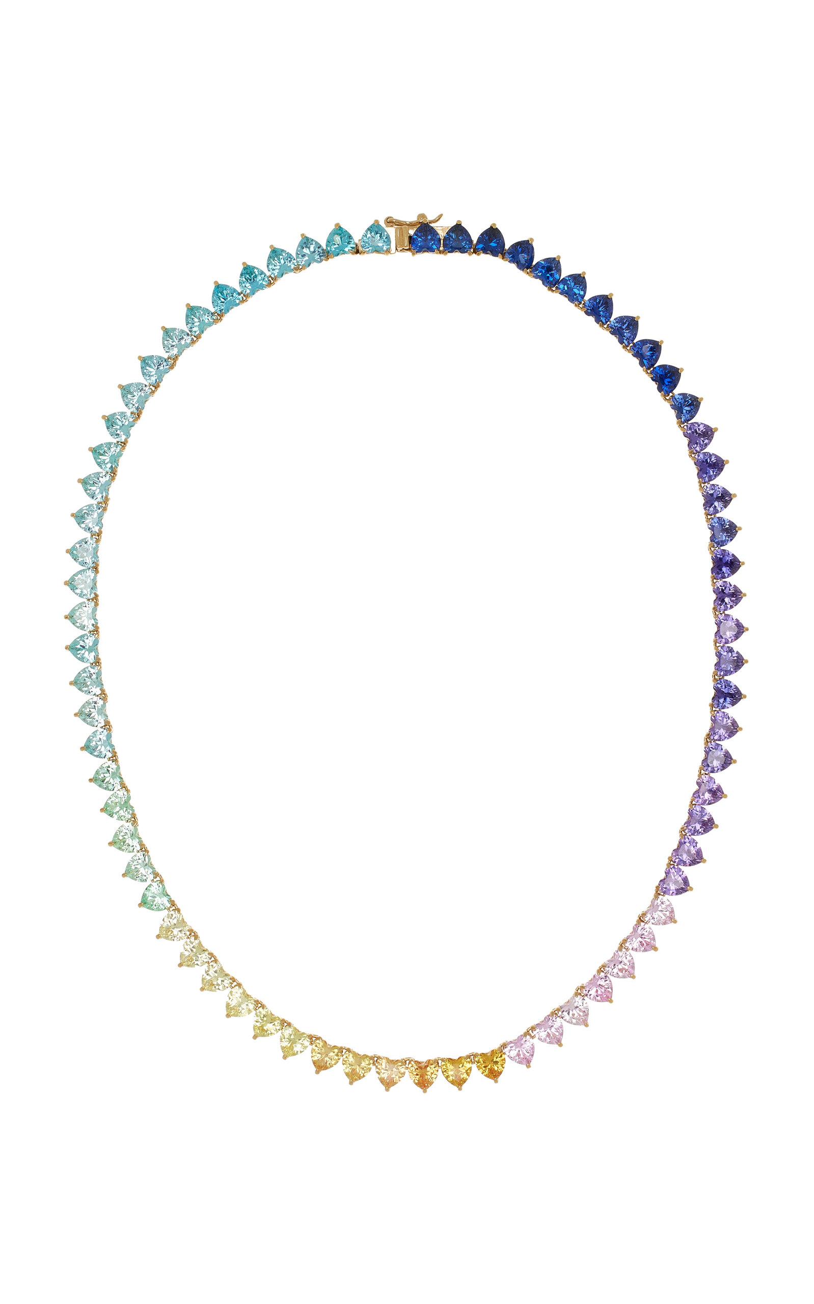 Pasque Eternity Heart 18K Yellow Gold Sapphire Necklace