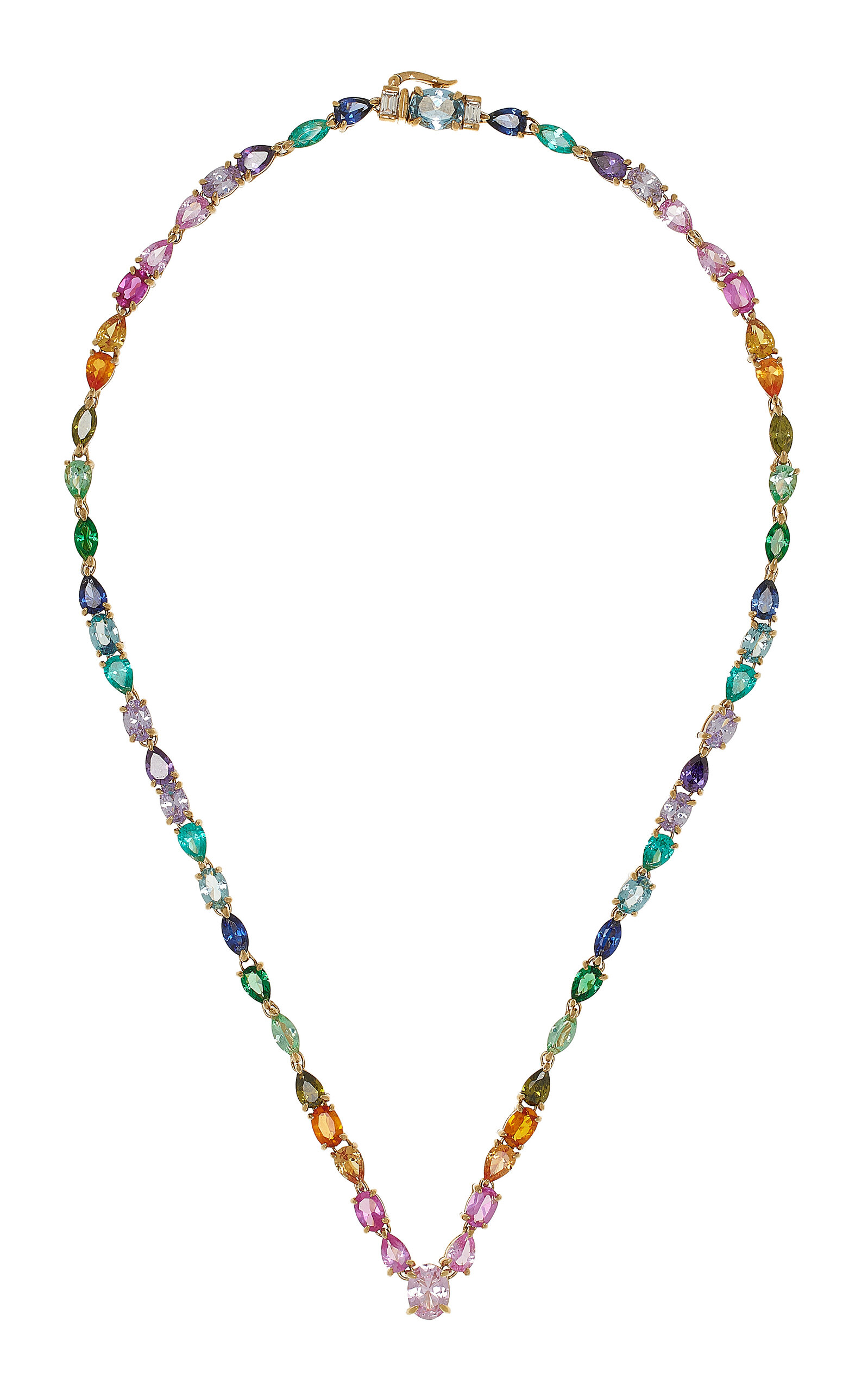 Anabela Chan Rainbow Spectra 18k Yellow Gold Multi-stone Necklace