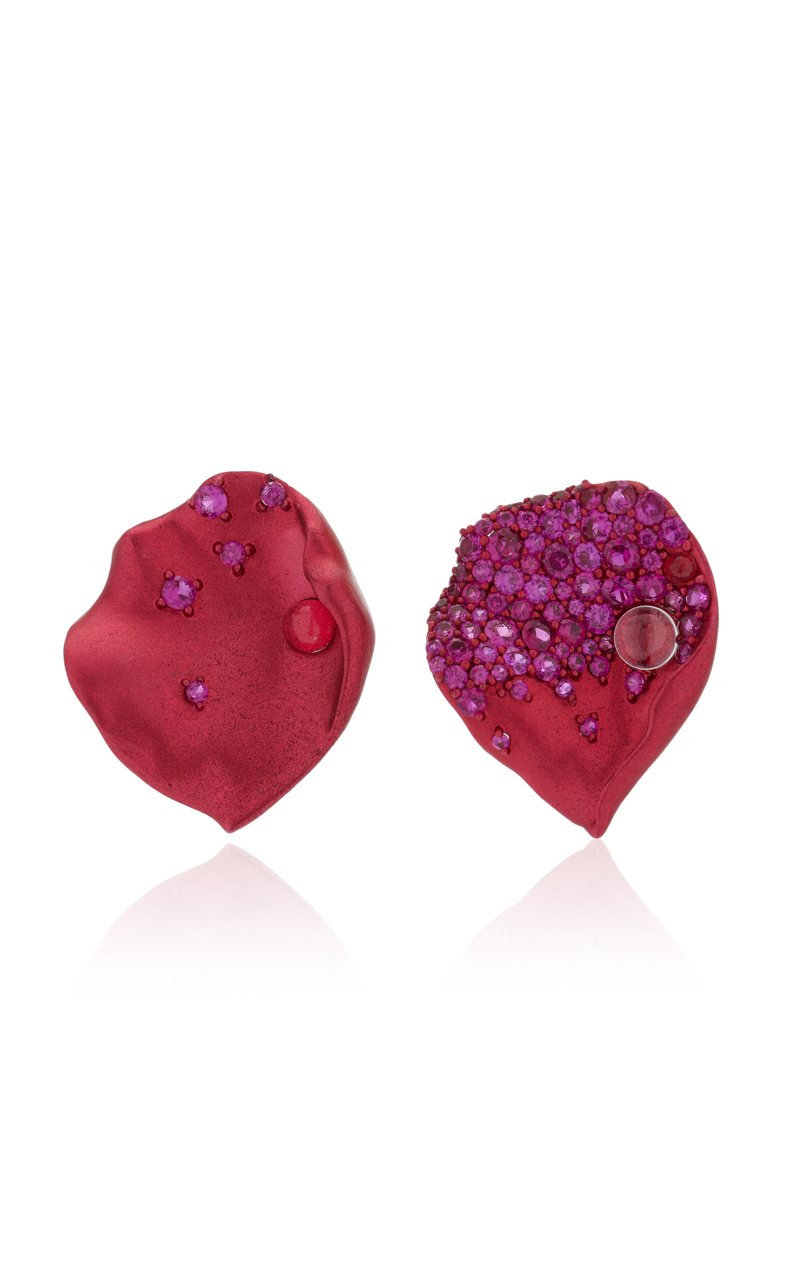 Anabela Chan Fuchsia Rosa Petal Recycled Aluminum Ruby And Topaz Earrings - Pink - OS - Moda Operandi