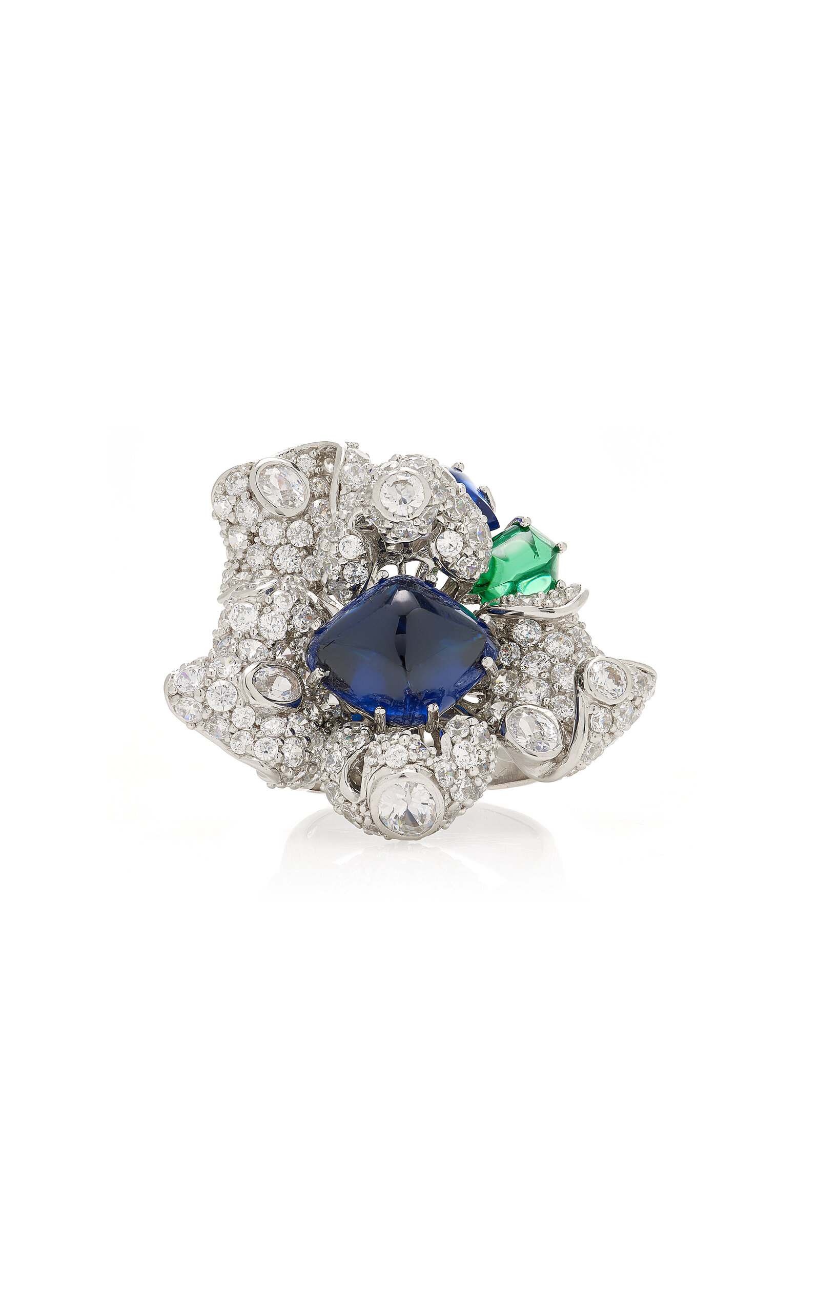 Anabela Chan Sapphire Blossom Ring In Blue