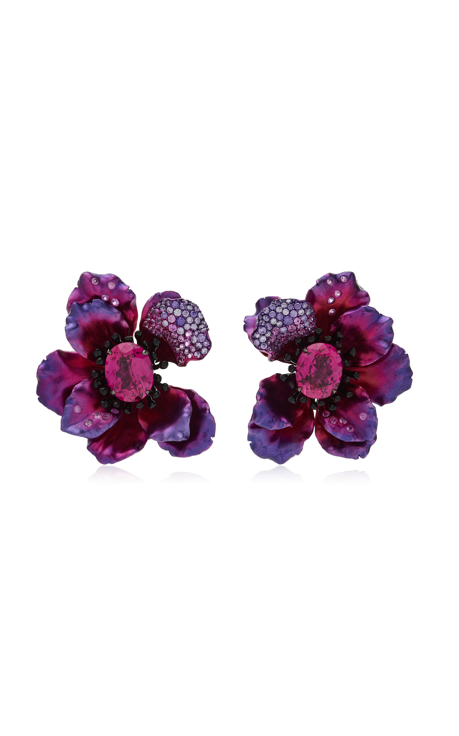 Anabela Chan Begonia Poppy Earrings In Pink
