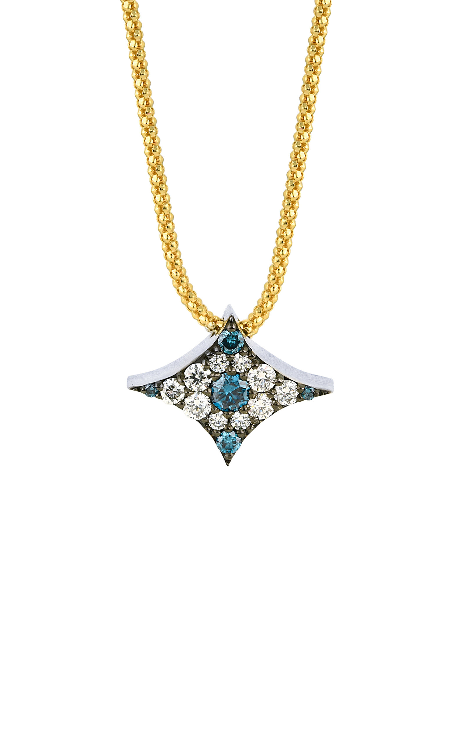 18k Yellow & White Gold The Minor Starlight Evil Eye Pendant(Horizontal)
